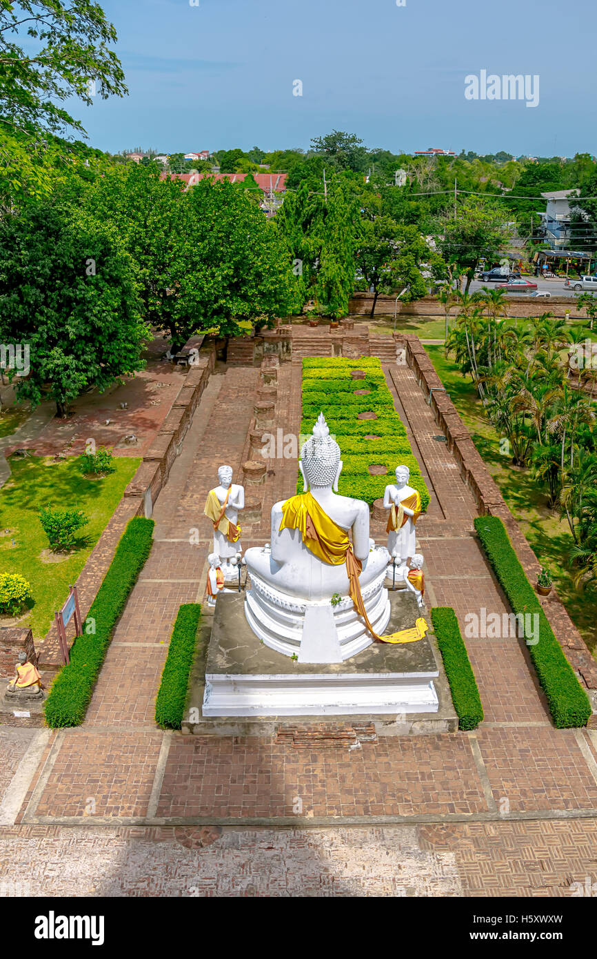 Buddha-Statue im Wat Yai Chaimongkol, Ayutthaya Historical Park, Phra Nakhon Si Ayutthaya.Thailand Stockfoto
