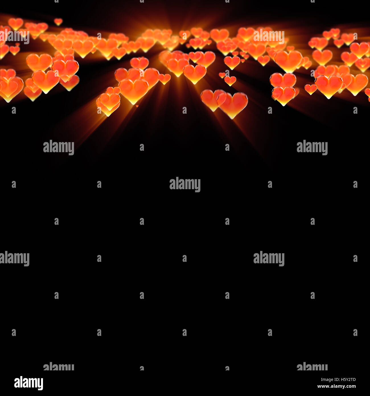 Roten Edelstein Herzen isoliert auf dunklem Hintergrund. Geometrische zerknitterten dreieckigen low-Poly Style Grafik 3d Render-Illustration. Raster polygonalen Design für Ihr Unternehmen Stockfoto