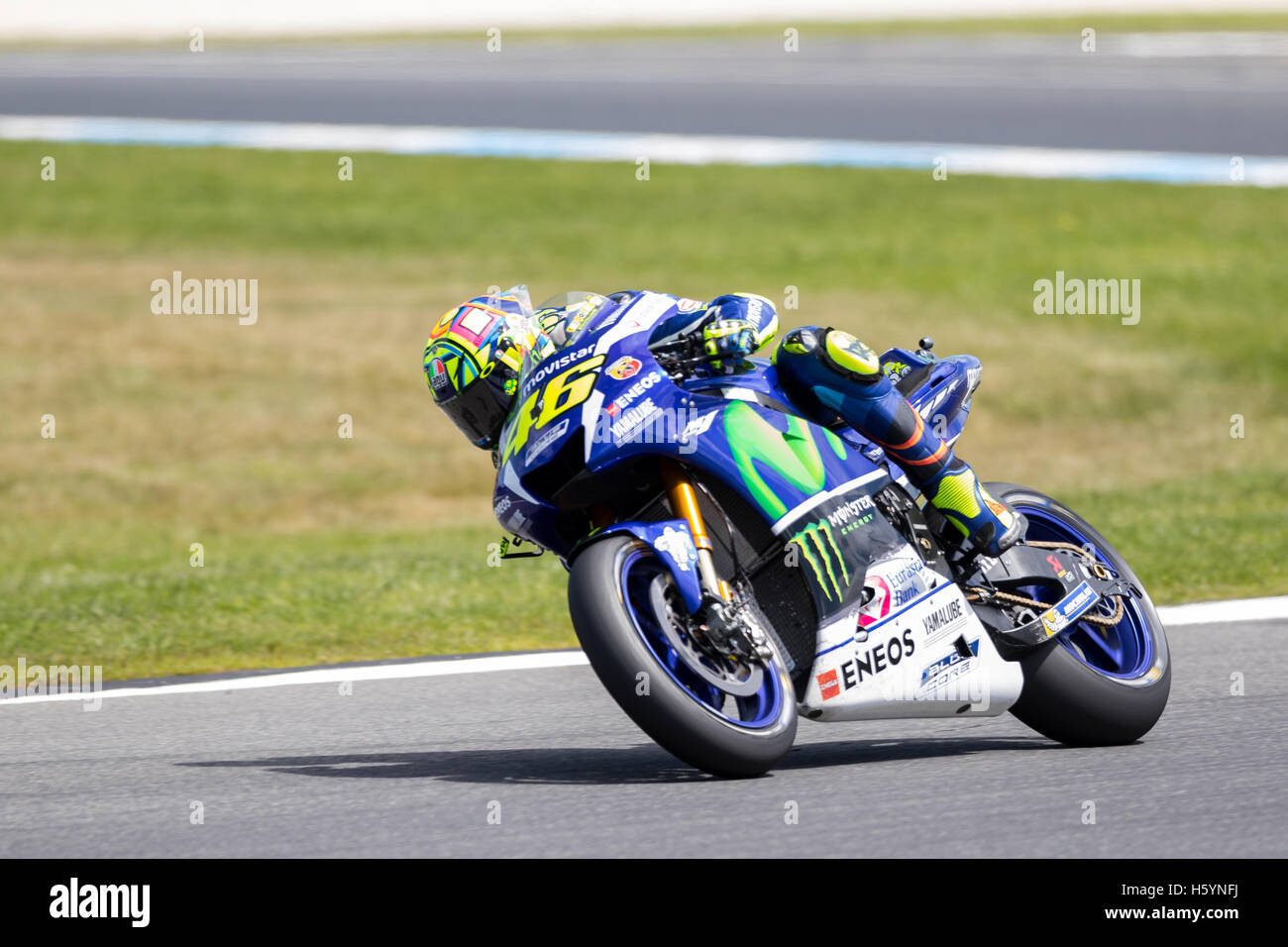 Melbourne, Australien. 23. Oktober 2016. Valentino Rossi (ITA) Reiten die #46 Movistar Yamaha MotoGP Yamaha während der 2016 Michelin Australian Motorcycle Grand Prix 2106 Michelin Australian Motorcycle Grand Prix, Australien am 23. Oktober 2016. : Bildnachweis Dave Hewison: Dave Hewison Sport/Alamy Live-Nachrichten Stockfoto