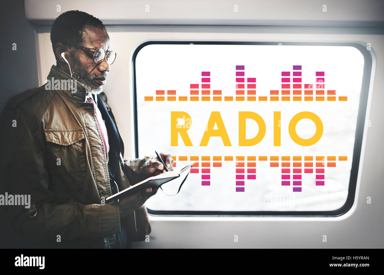 Musik Audio Song Wave Grafikkonzept Stockfoto