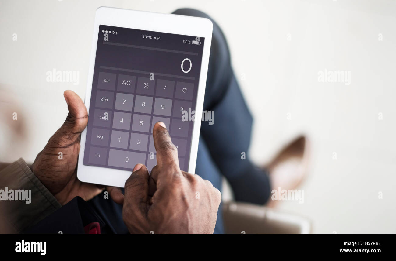 Rechner berechnen Buchhaltung Aplication Konzept Stockfoto