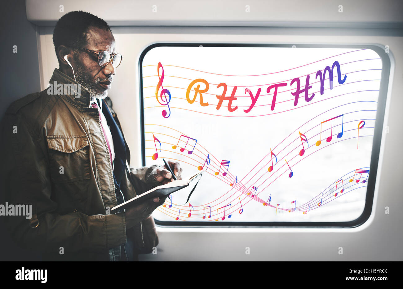 Musik Noten Entertainment Melodie hören-Konzept Stockfoto