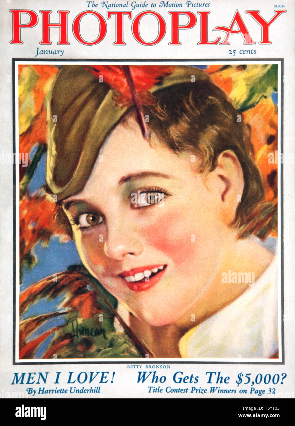 PHOTOPLAY MAGAZINE Januar 1925 mit Betty Bronson auf dem Cover in ihrem Film "Peter Pan" Stockfoto