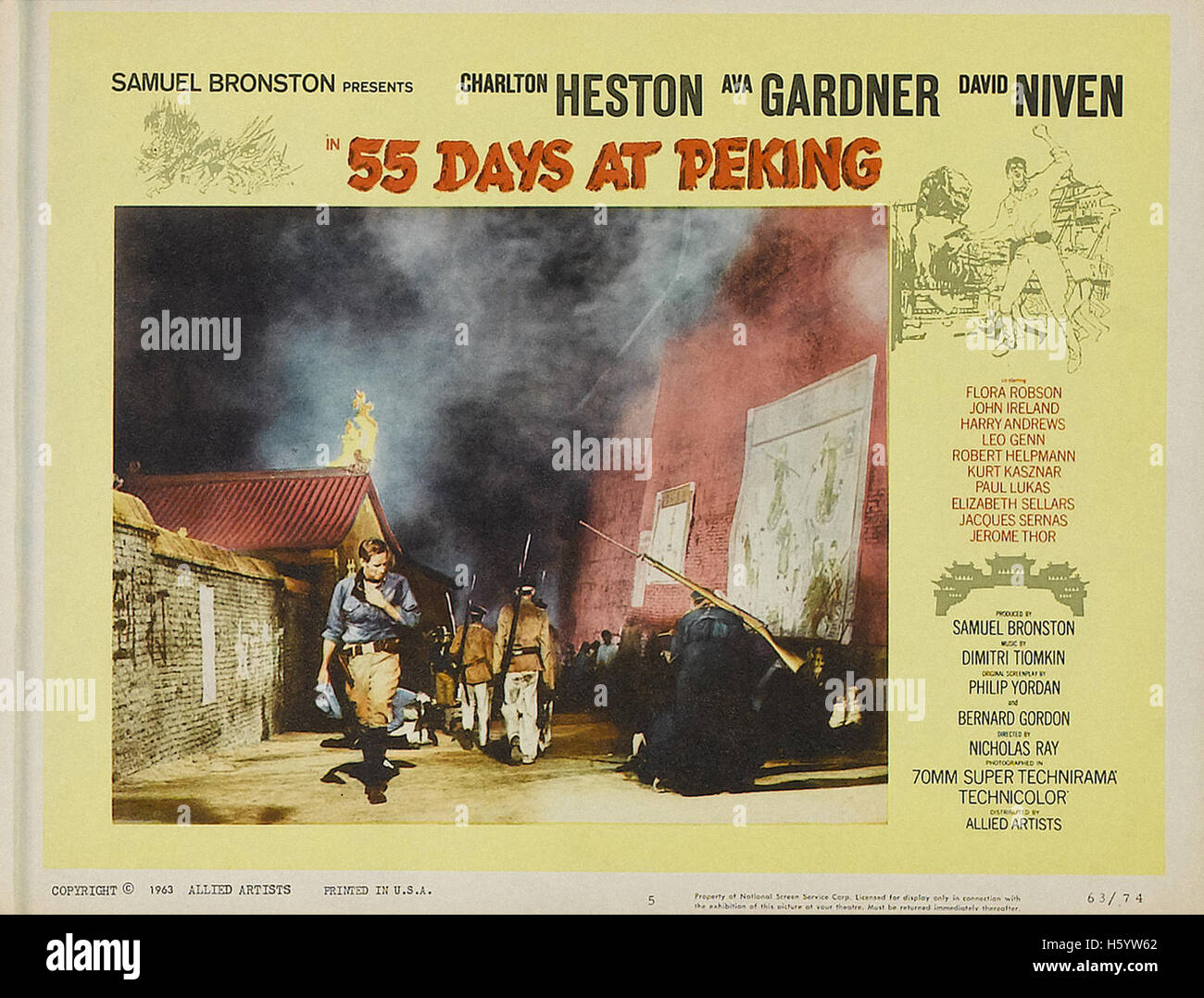 55 Tage in Peking - Filmplakat Stockfoto