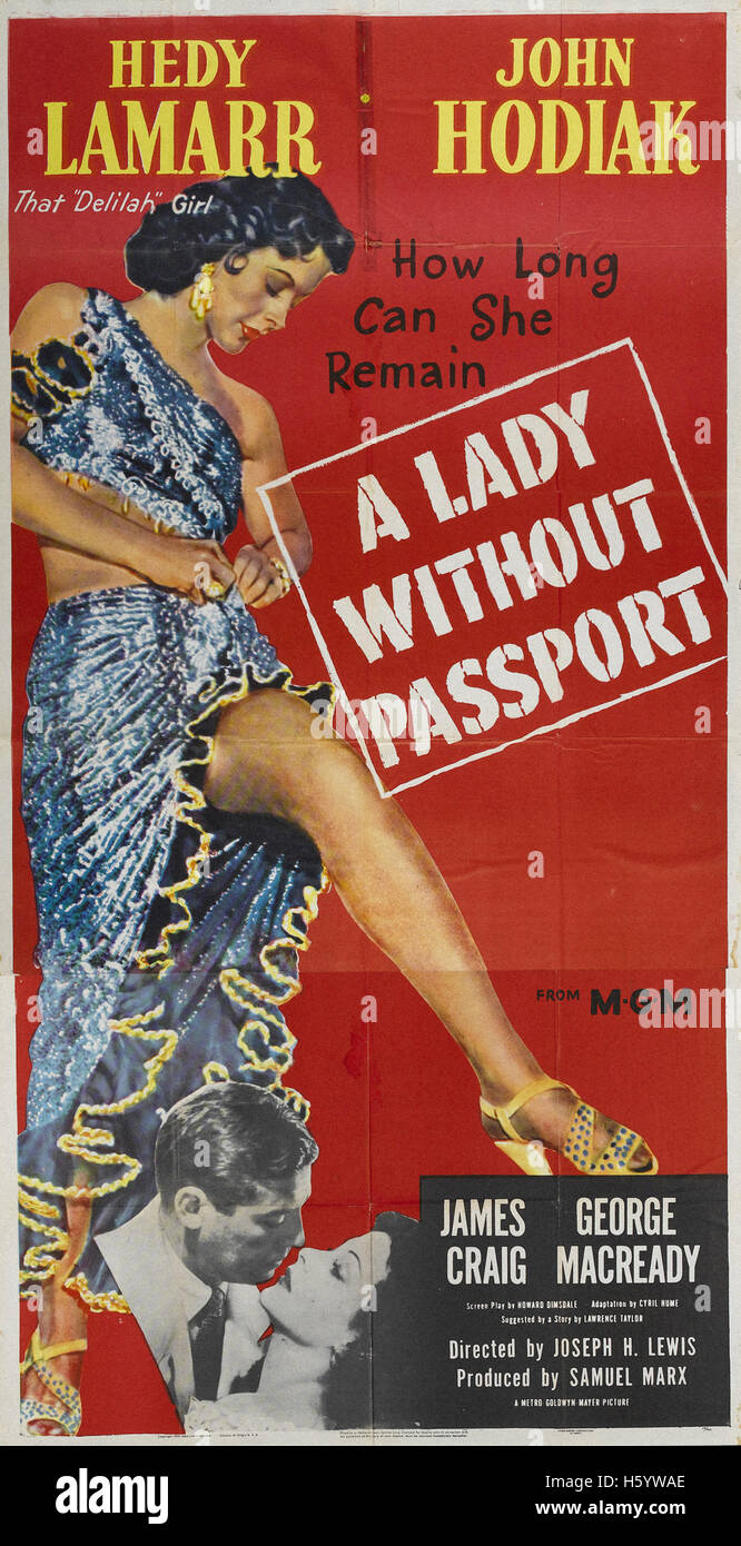 Eine Dame ohne Pass - Filmplakat Stockfoto