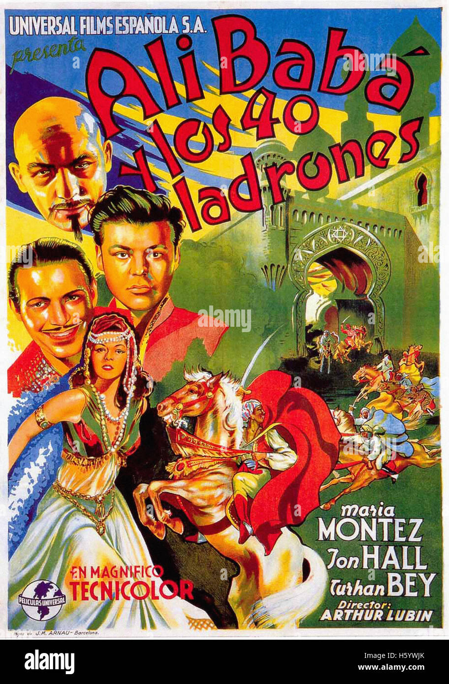 Ali Baba und die vierzig Räuber (1944) - spanische Filmplakat Stockfoto