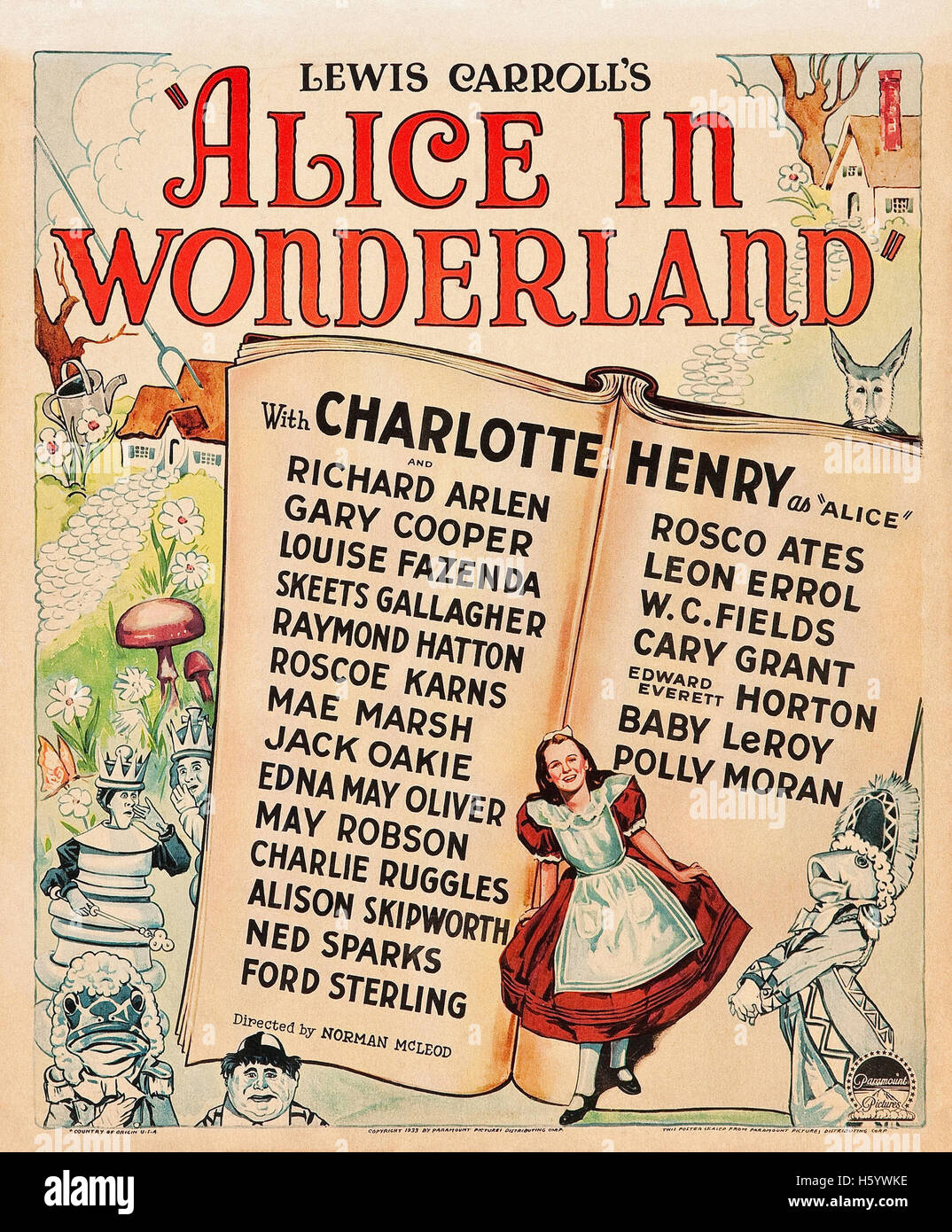 Alice im Wunderland (1933) - Film-Poster Stockfoto