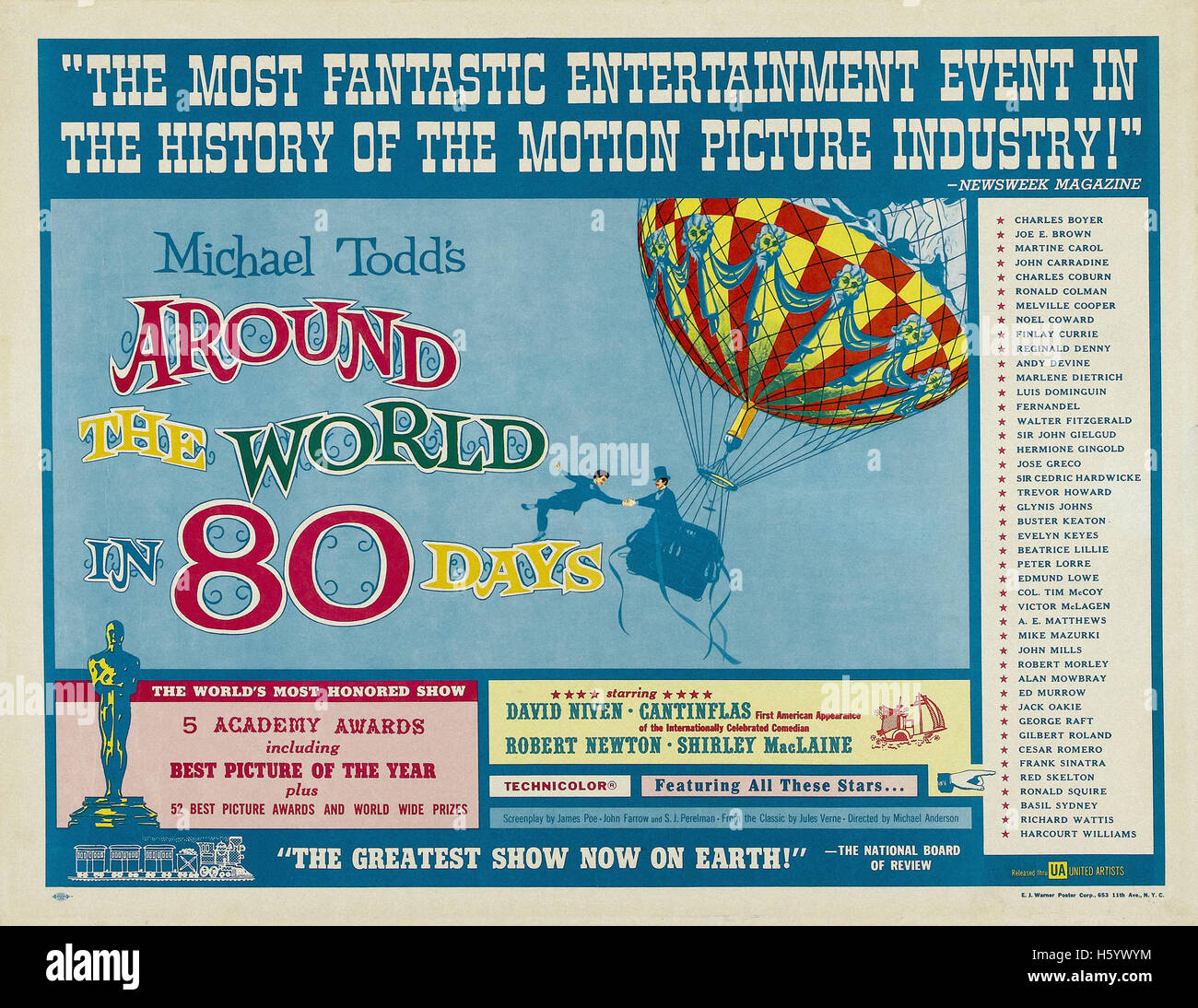 Around the World in 80 Days - Filmplakat Stockfoto