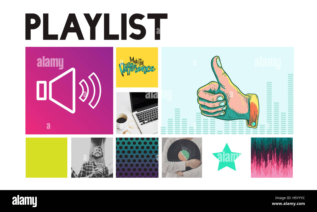 Media Player Audio-Entertainment-Streaming-Konzept Stockfoto