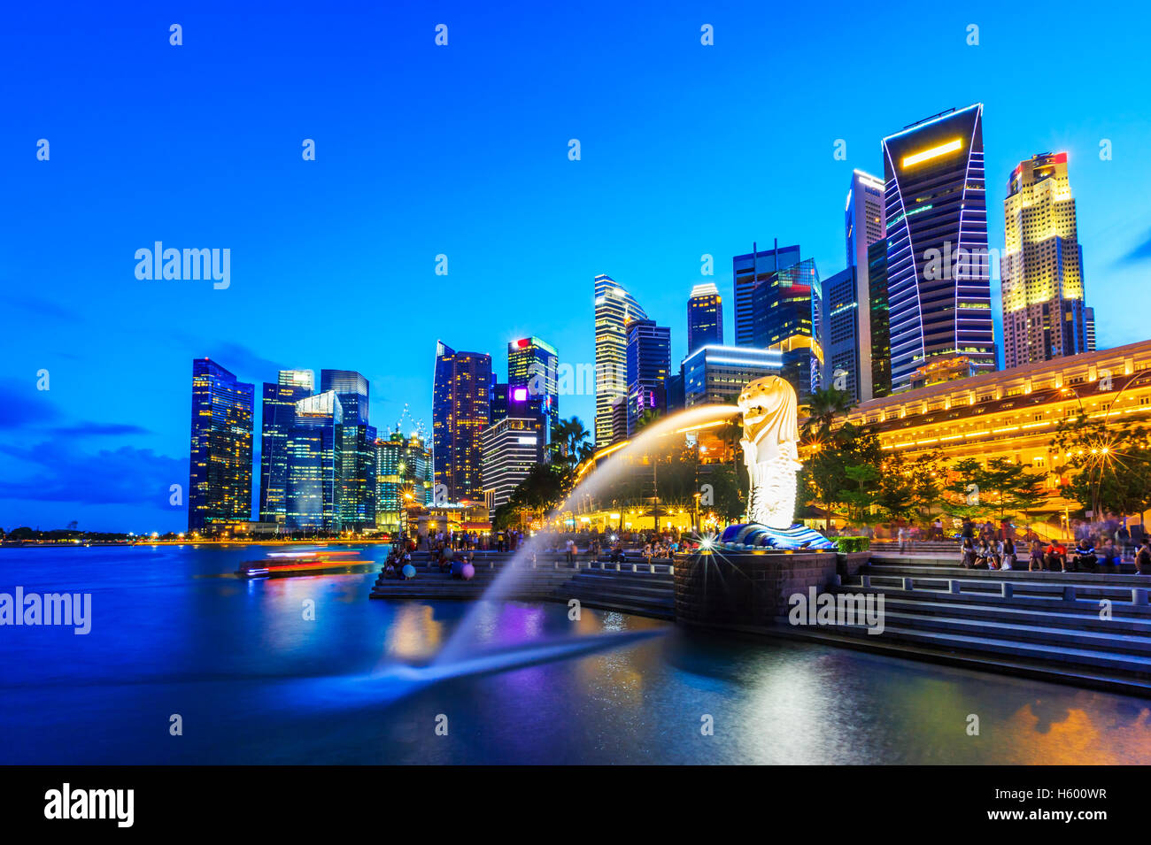 Skyline von Singapur. Stockfoto