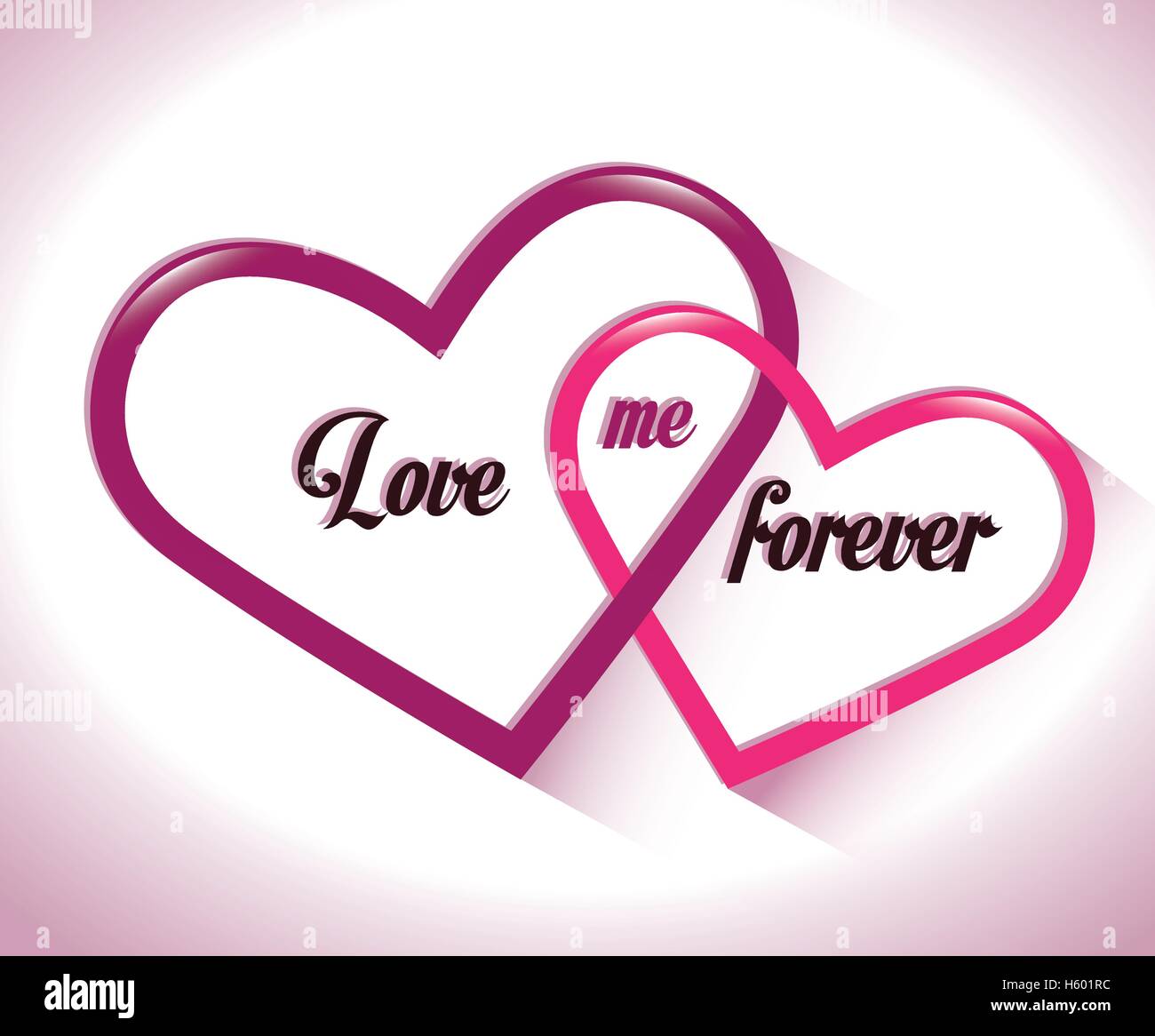 Zwei Ineinander Verschlungene Herzen Liebe Mich Fur Immer Stock Vektorgrafik Alamy