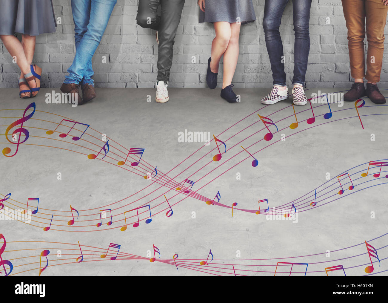 Musik Noten Entertainment Melodie hören-Konzept Stockfoto