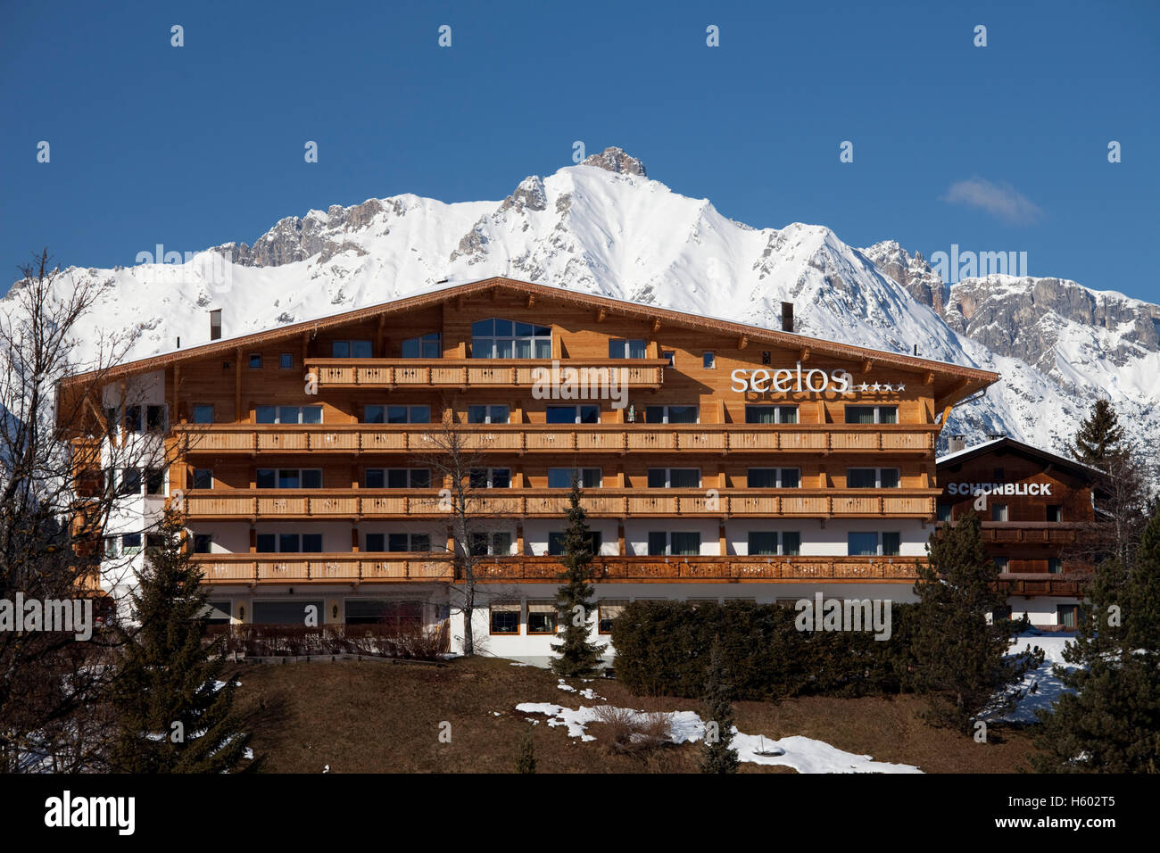 4-Sterne Hotel Seelos, Seefeld, Tirol, Österreich, Europa Stockfoto