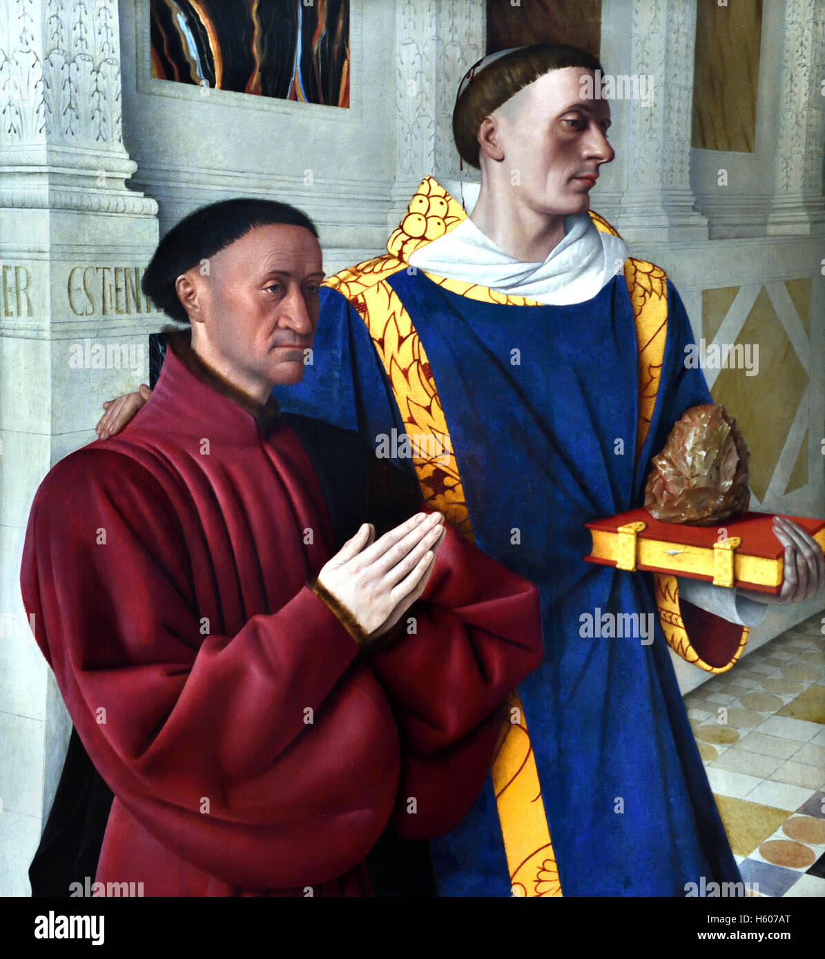 Etienne Chevalier mit St. Stephen 1454 Jean Fouquet (1420-1480) Frankreich Französisch Stockfoto