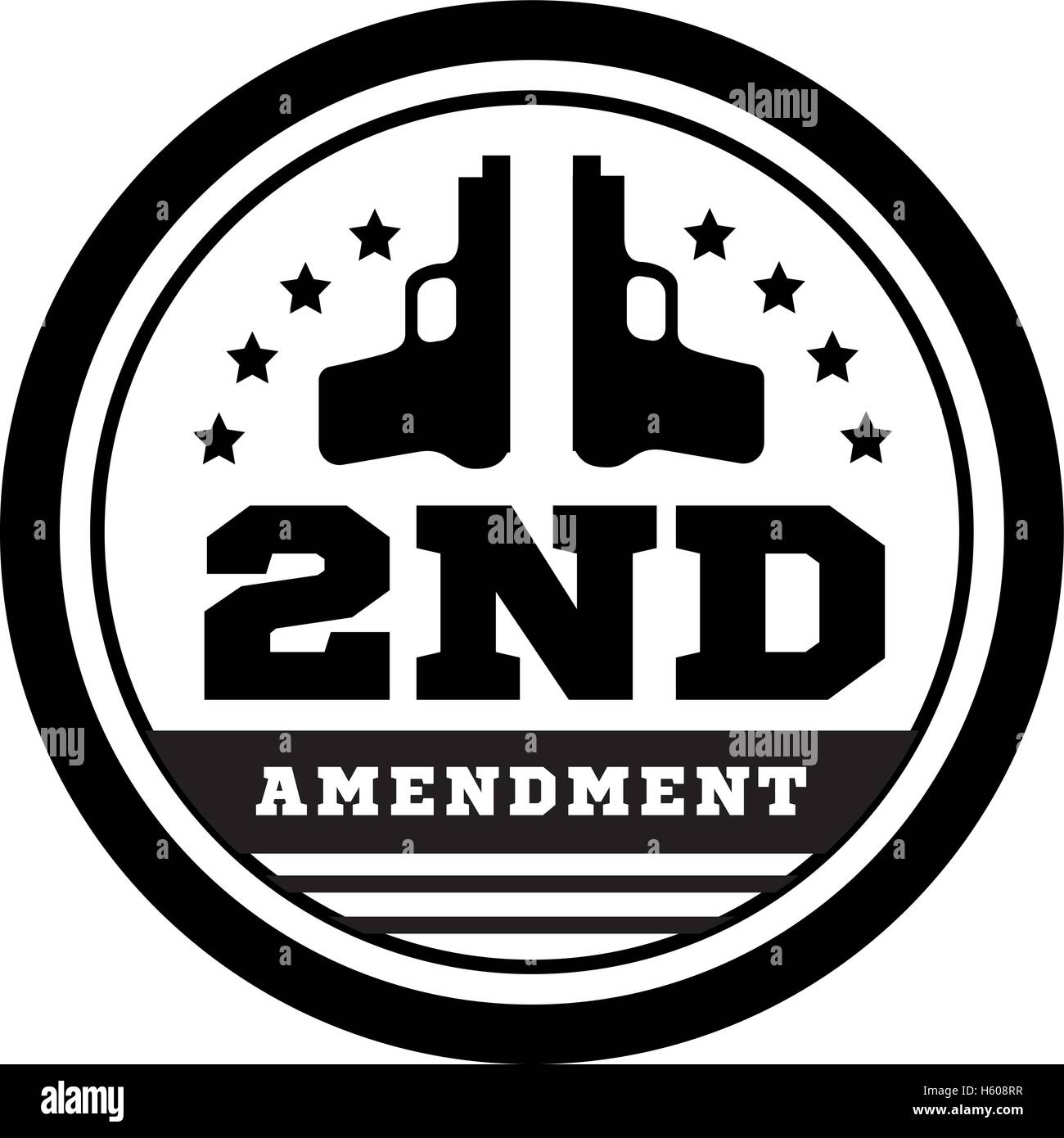 Zweite Änderung der US-Verfassung zum Besitz von Waffen zu ermöglichen. Vektor-illustration Stock Vektor