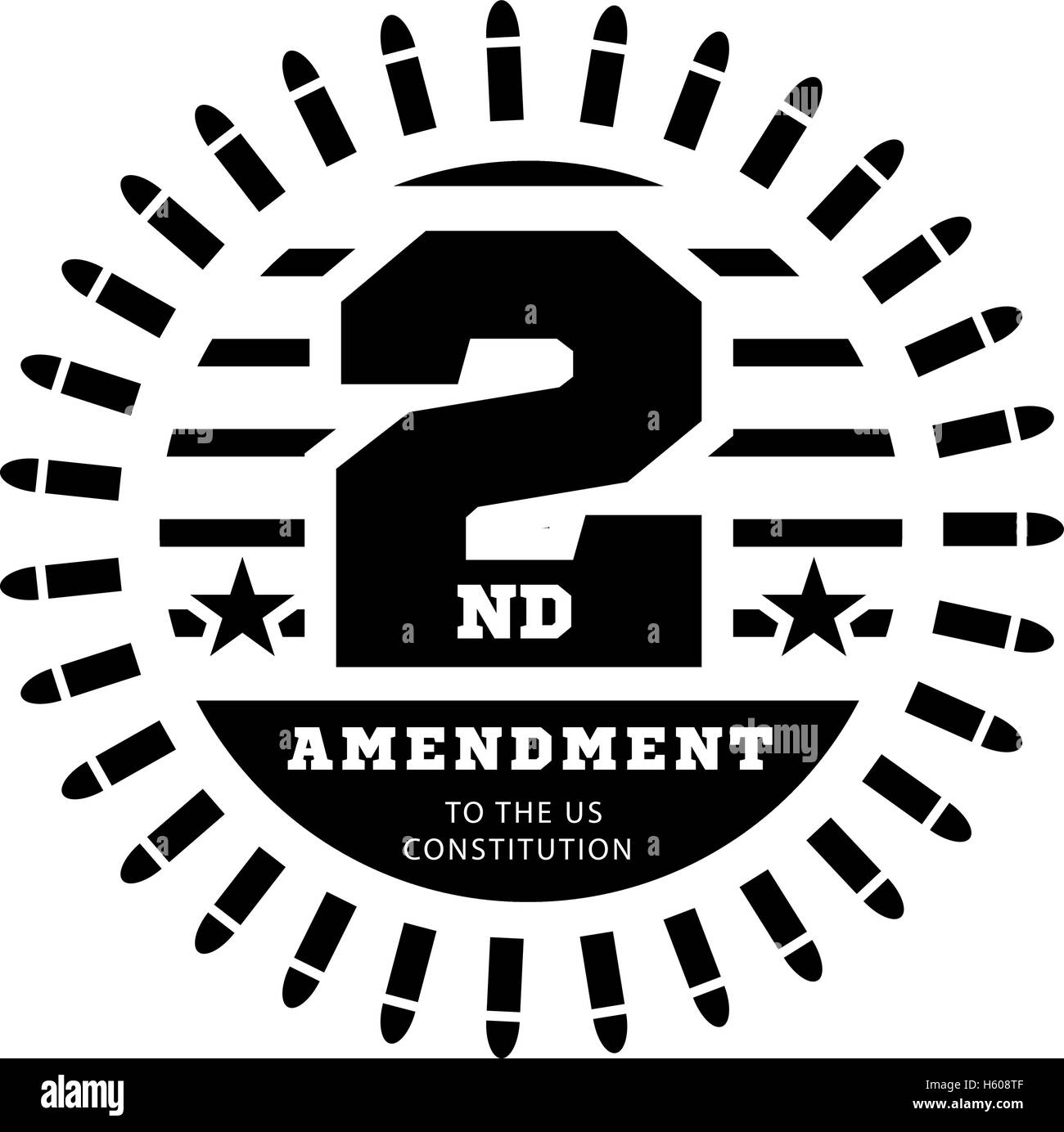 Zweite Änderung der US-Verfassung zum Besitz von Waffen zu ermöglichen. Vektor-illustration Stock Vektor