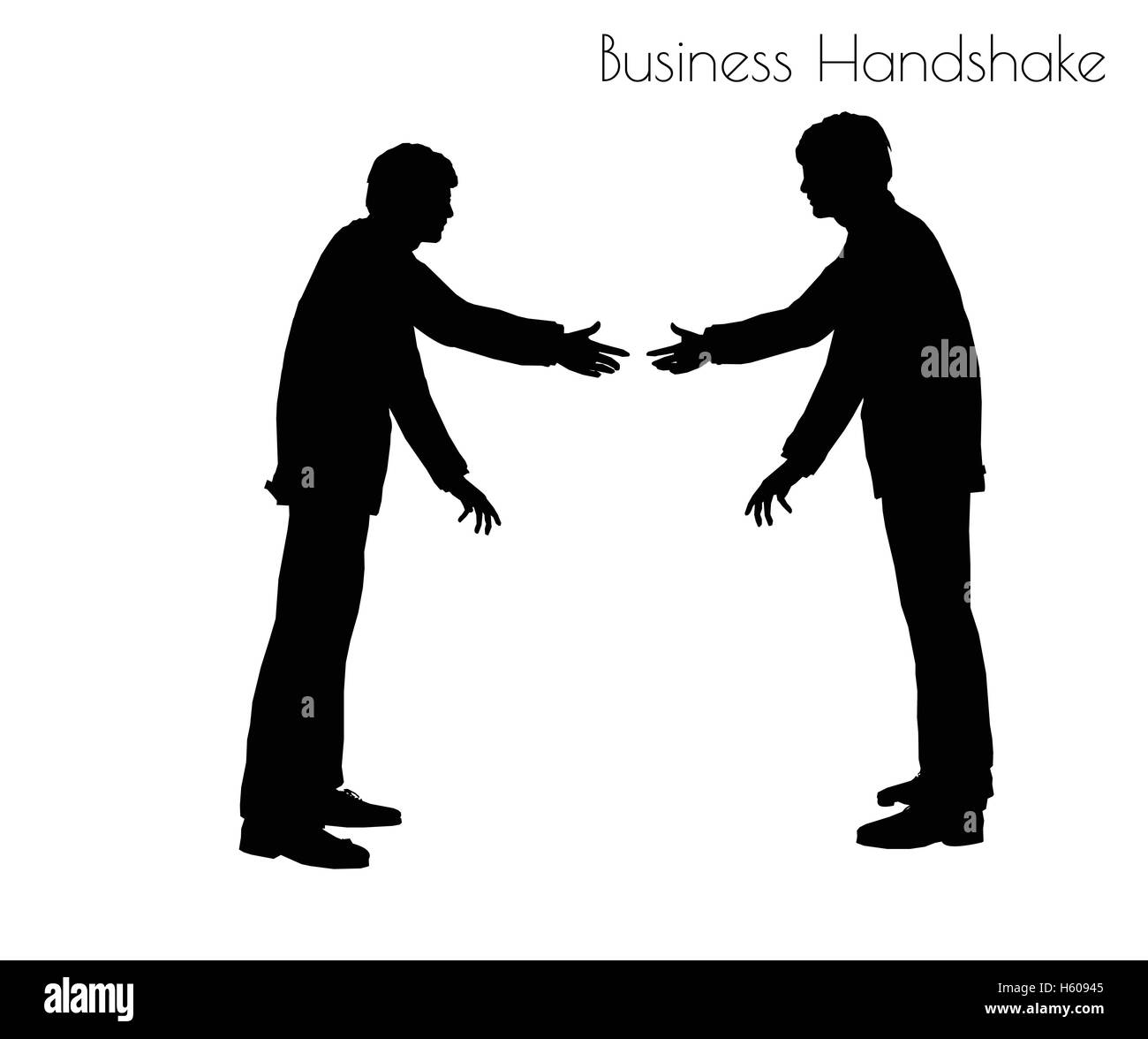 EPS 10-Vektor-Illustration des Mannes in Business Handshake posieren auf weißem Hintergrund Stock Vektor