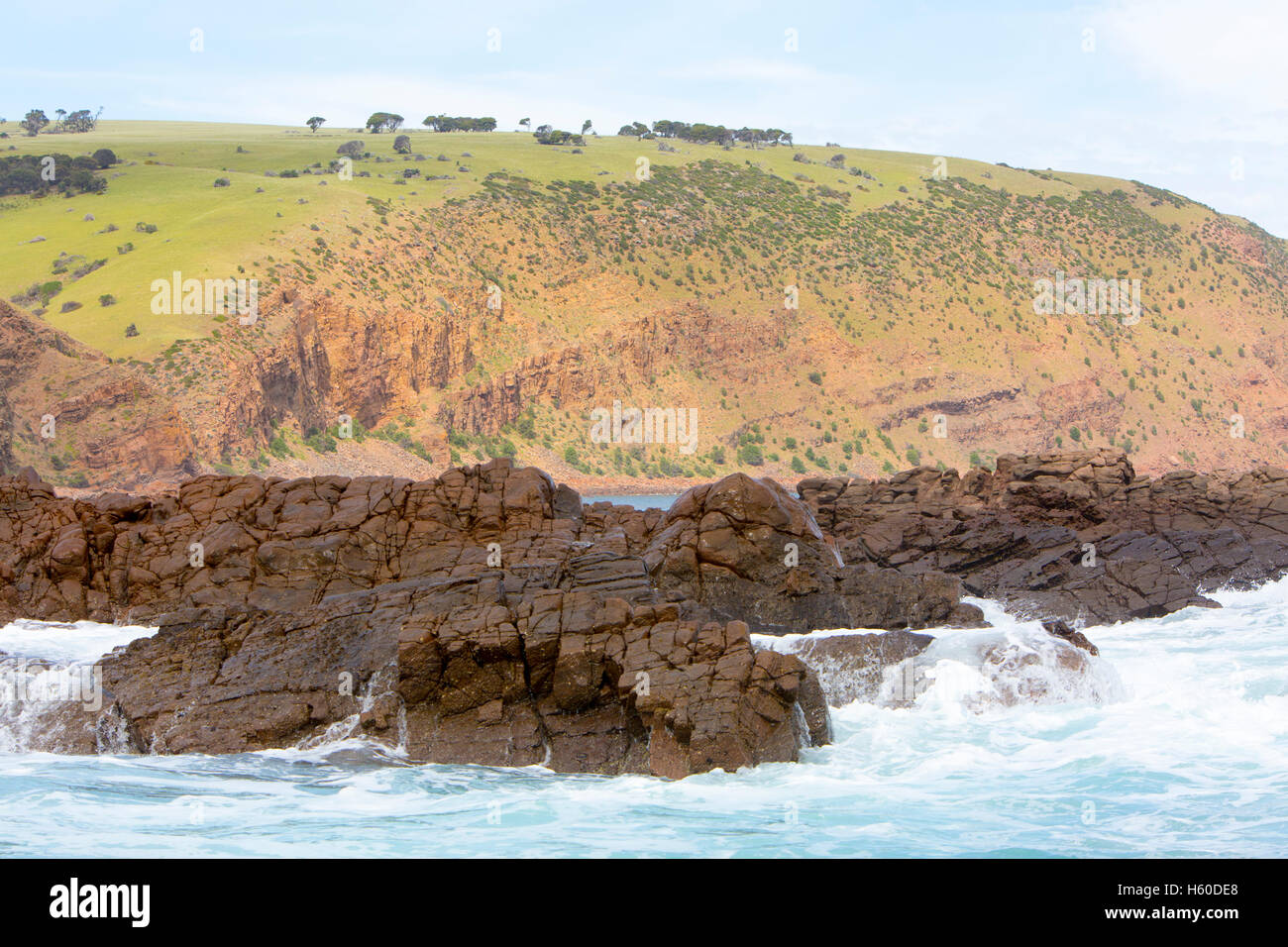 Robuste wilden Küste von Kangaroo Island, South Australia, Australien Stockfoto