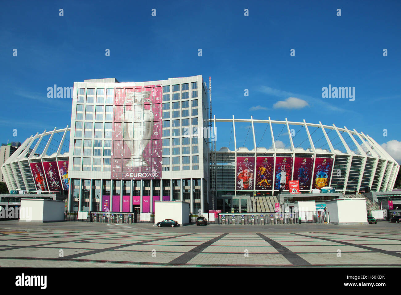 Das Olympiastadion (NSC Olimpijskij) - Stadion der Euro-2012-Fußball-Europameisterschaft am 10. Juni 2012 in Kiew, Ukraine Stockfoto