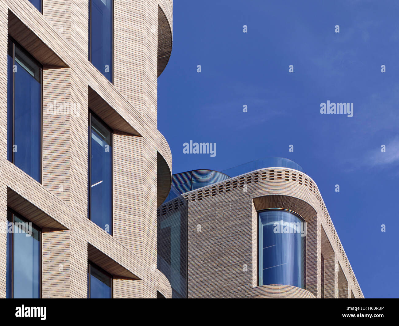 Höhe, abstrakt. Turnmill Gebäude, London, Vereinigtes Königreich. Architekt: Piercy & Unternehmen, 2015. Stockfoto