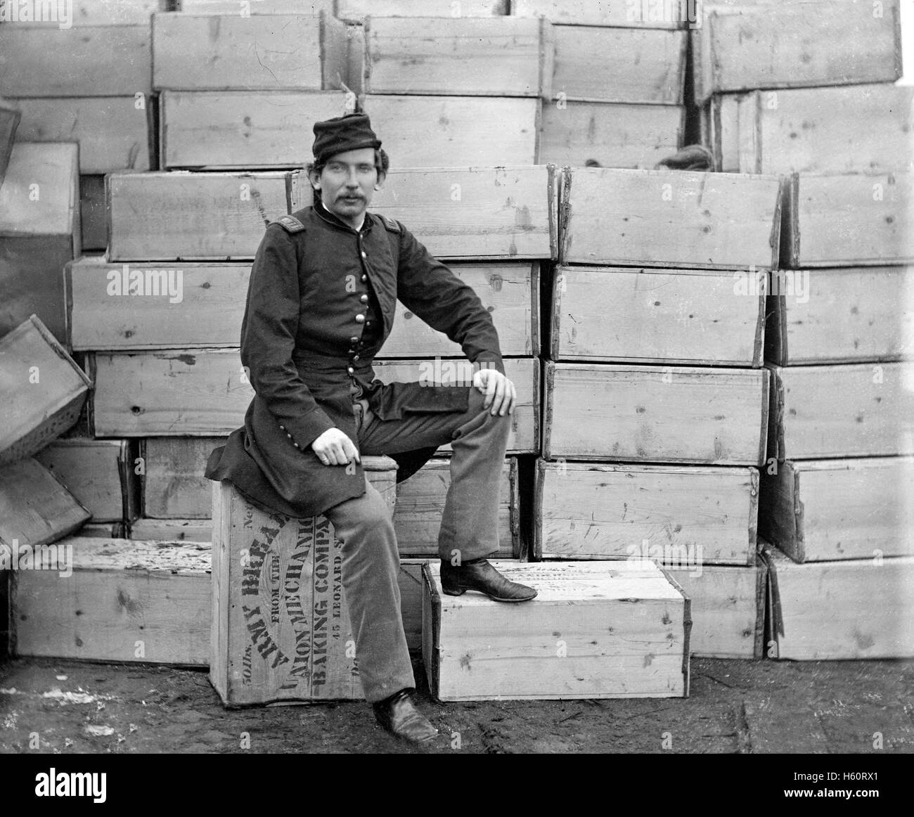 Captain James William Forsyth, Union Army Provost Marshal, Aquia Creek, Virginia, USA, Februar 1863 Stockfoto