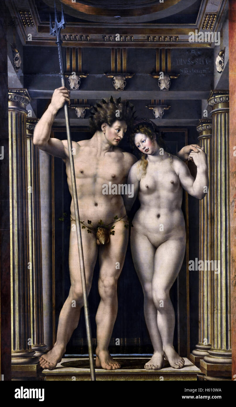 Neptun (Poseidon) und Amphitrite (griechischer Gott und Göttin) JAN GOSSART (Mabuse) 1478-1532 niederländischen belgischen Belgien Niederlande Stockfoto