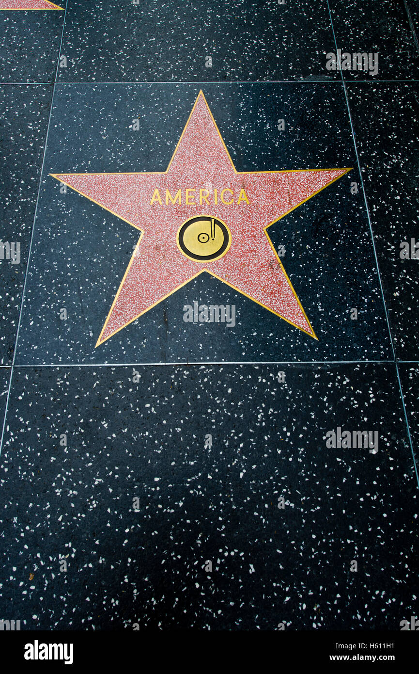 Amerika-Stern auf dem Walk of Fame in Hollywood Stockfoto