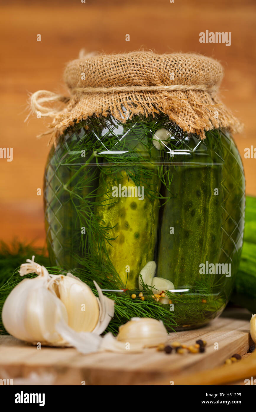 Dill Pickles Gurken Stockfoto