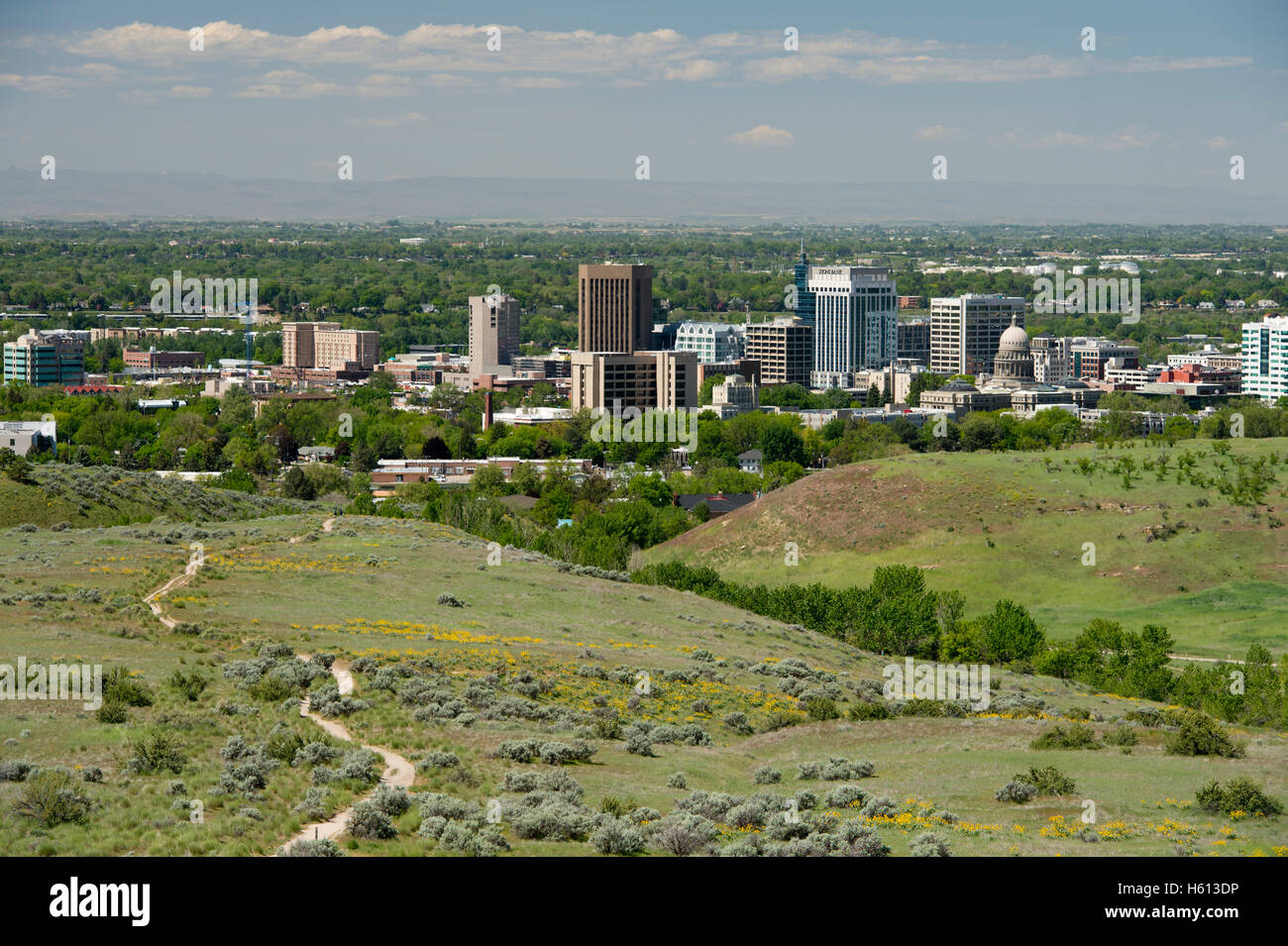 Blick nach Süden, von Ausläufern Boise, Idaho Stockfoto