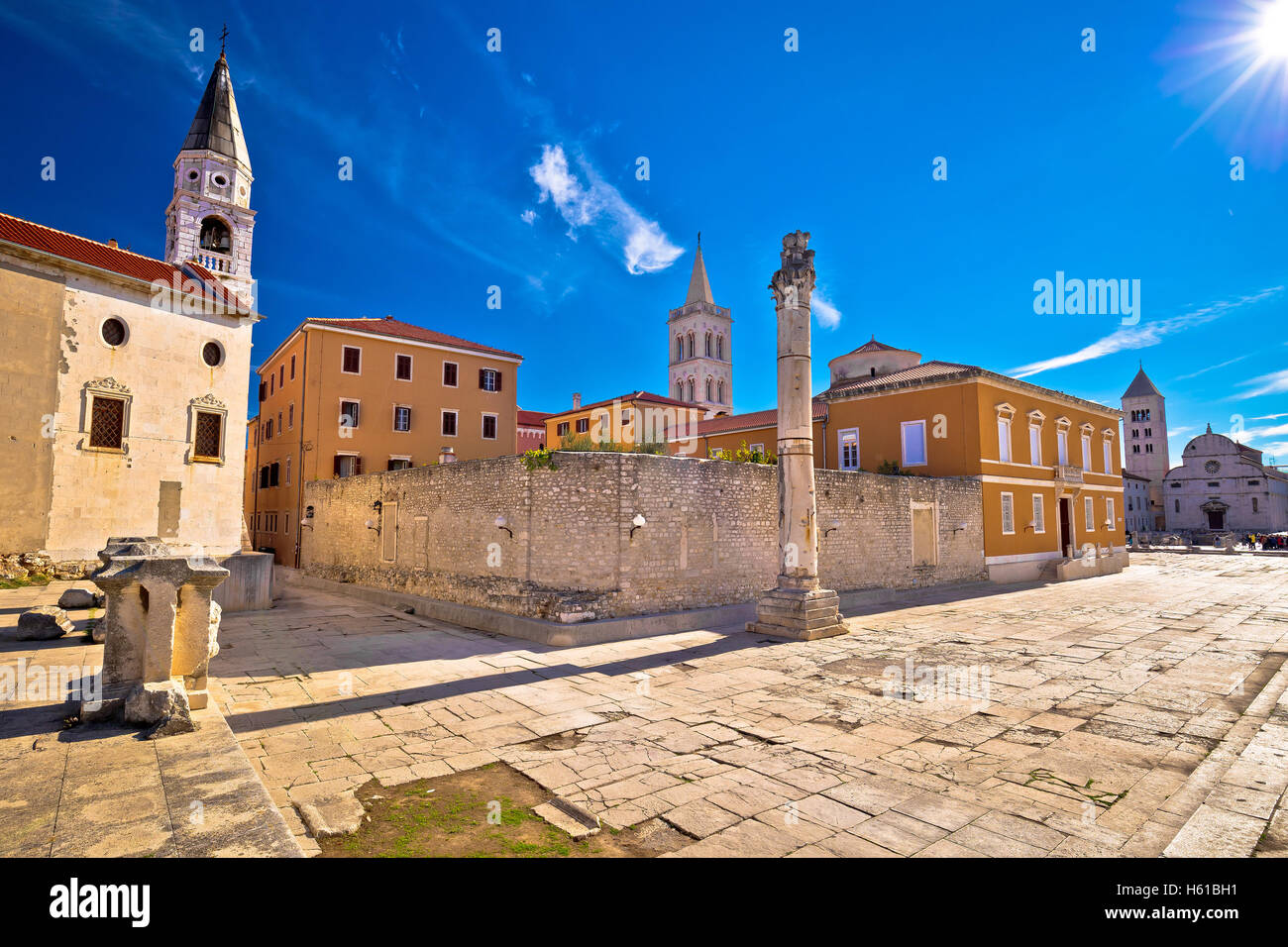 Anzeigen möchten alte Wahrzeichen der Stadt Zadar, Dalmatien, Kroatien Stockfoto