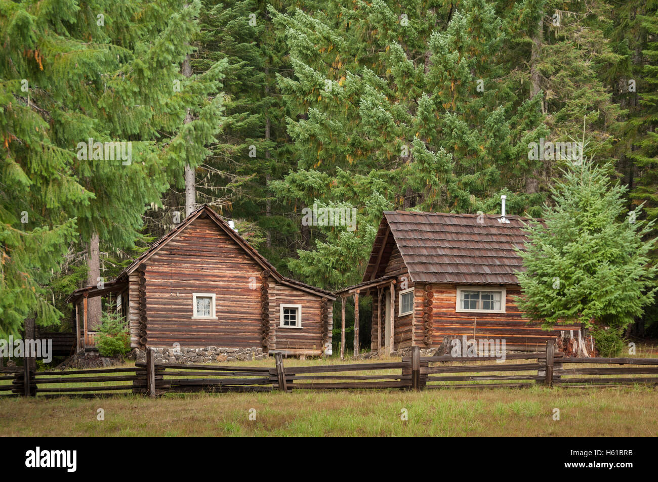 USFS Fish Lake Wachstation, Willamette National Forest, Oregon. Stockfoto