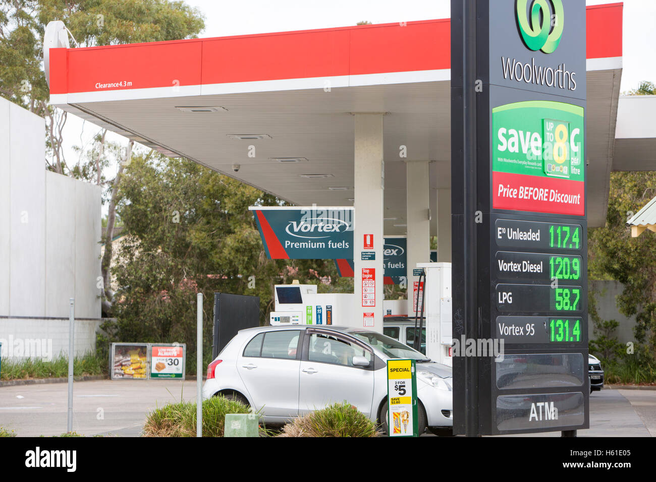 Caltex Woolworths gebrandmarkt Kraftstoff Benzin Tankstelle in North Sydney, Australien Stockfoto