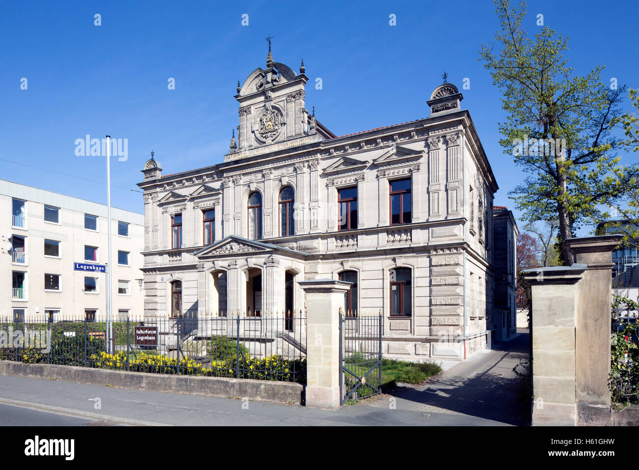 Kulturforum Logenhaus, Erlangen, Franken, Bayern, Mitteldeutschland Stockfoto