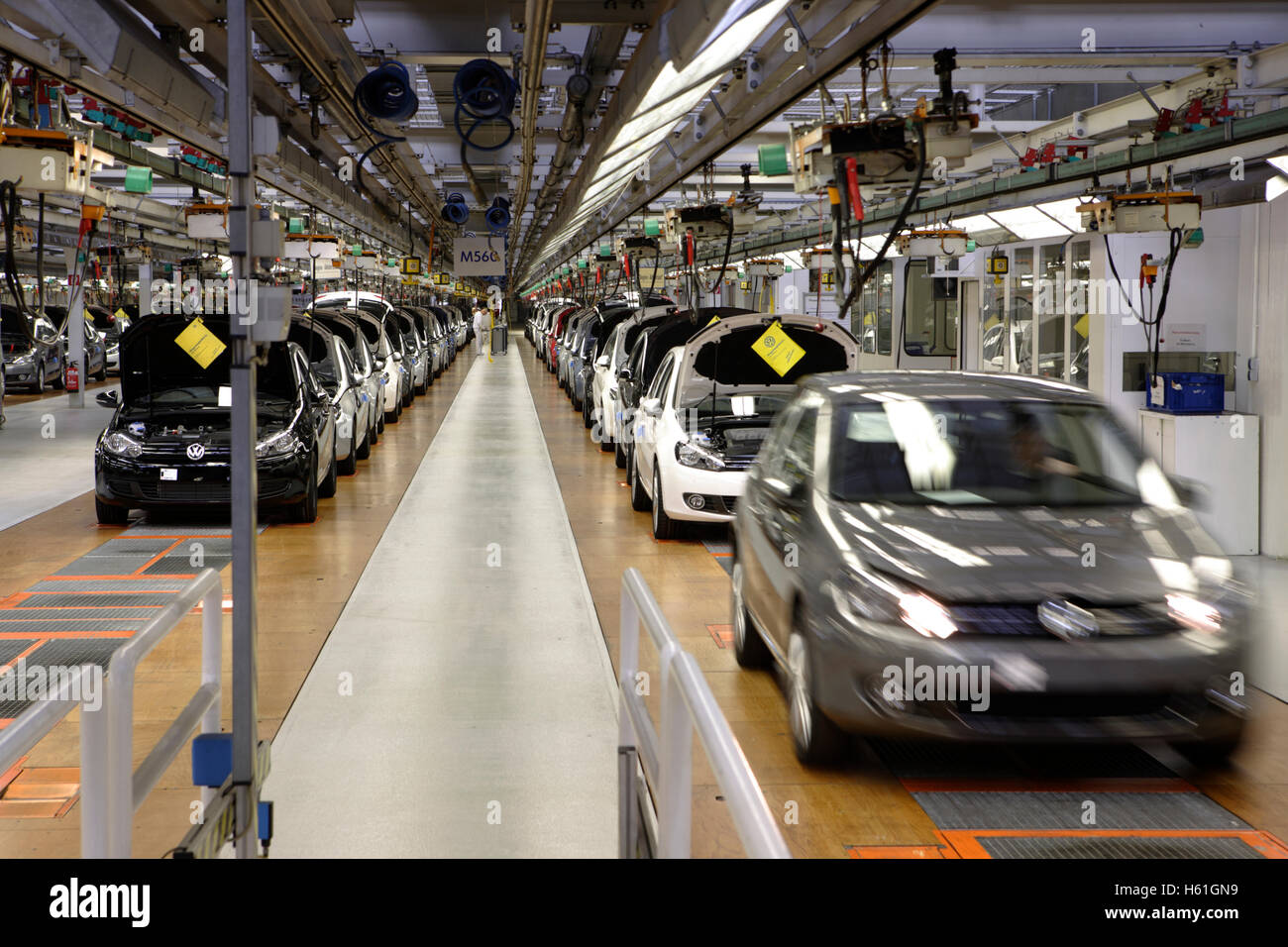 Golf PKW-Produktion, VW-Werk in Wolfsburg, Niedersachsen Stockfoto