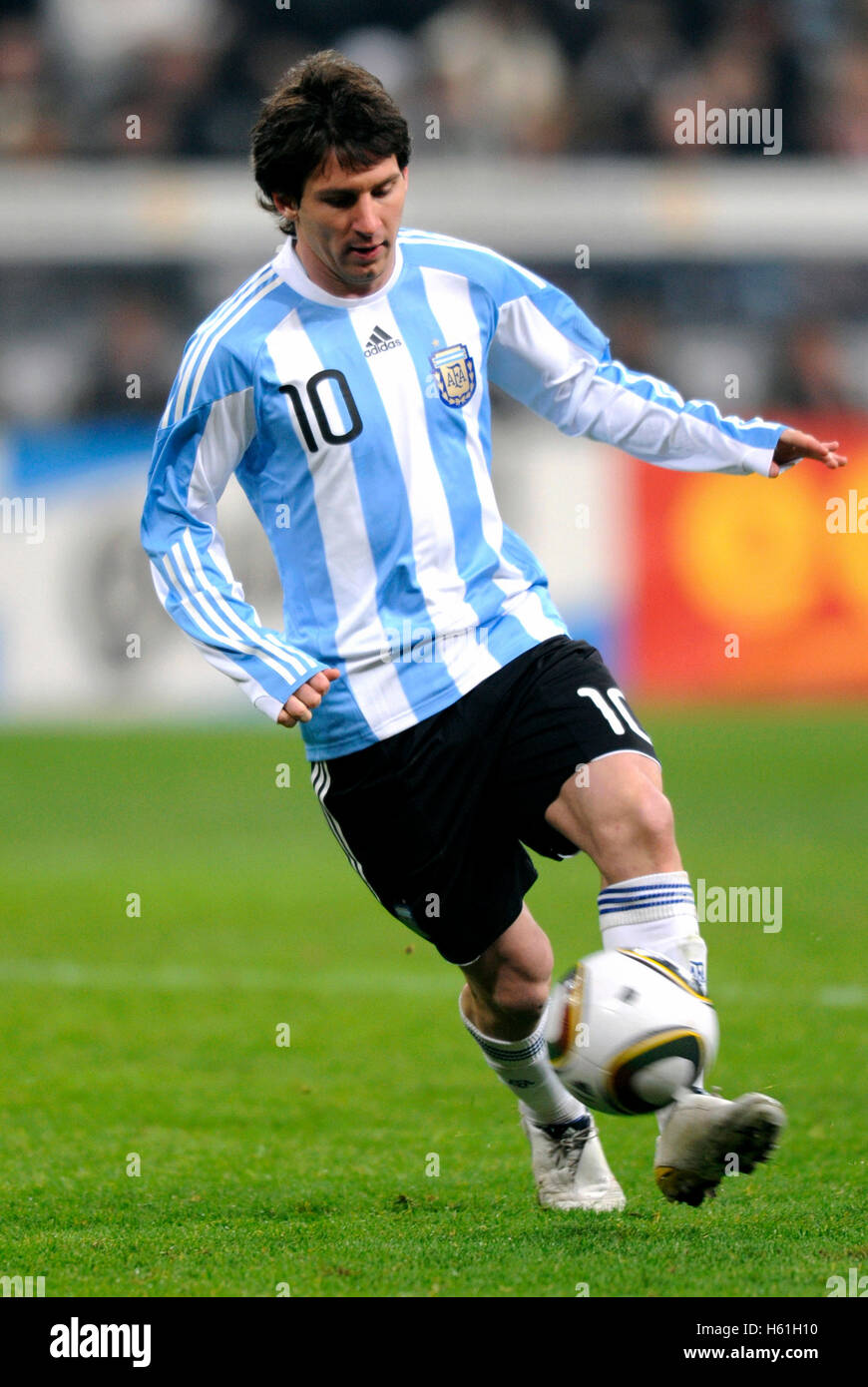 Lionel Messi, internationalen Fußballspiel, Deutschland - Argentinien 0:1, Allianz-Arena, München, Bayern Stockfoto