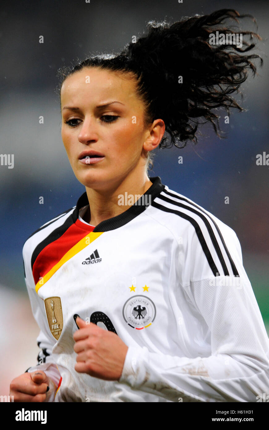 Fatmire Bajramaj, bei Frauen internationale Fußballturniere Deutschland-Nordkorea 3: 0 in der MSV-Arena in Duisburg Stockfoto