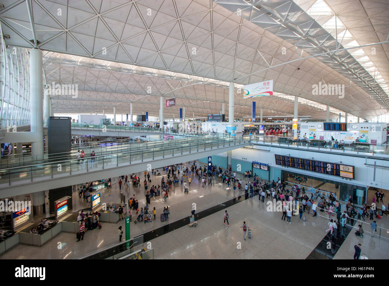 Hong Kong International Airport Terminal 1, Chek Lap Kok Insel, Volksrepublik China Stockfoto
