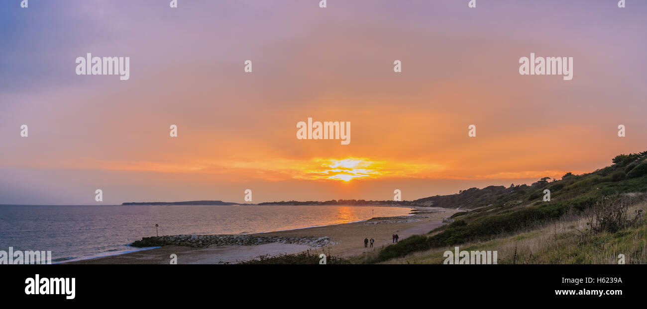 Sunset Beach zuvorkommend Dorset Stockfoto