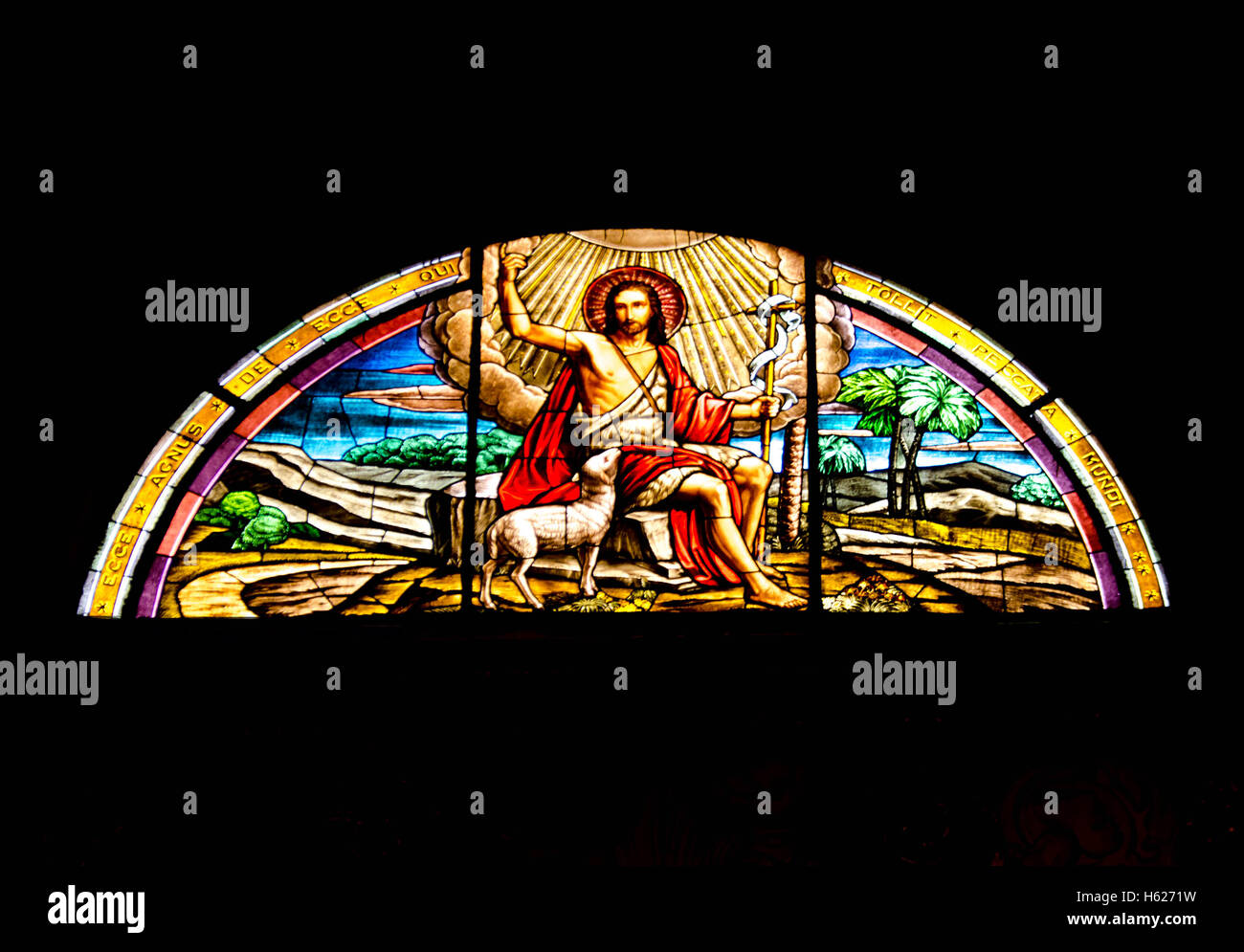 Erwähnen Jesus als das Lamm Gottes (Agnus Dei) Basilica di Santa Margherita Italien Stockfoto