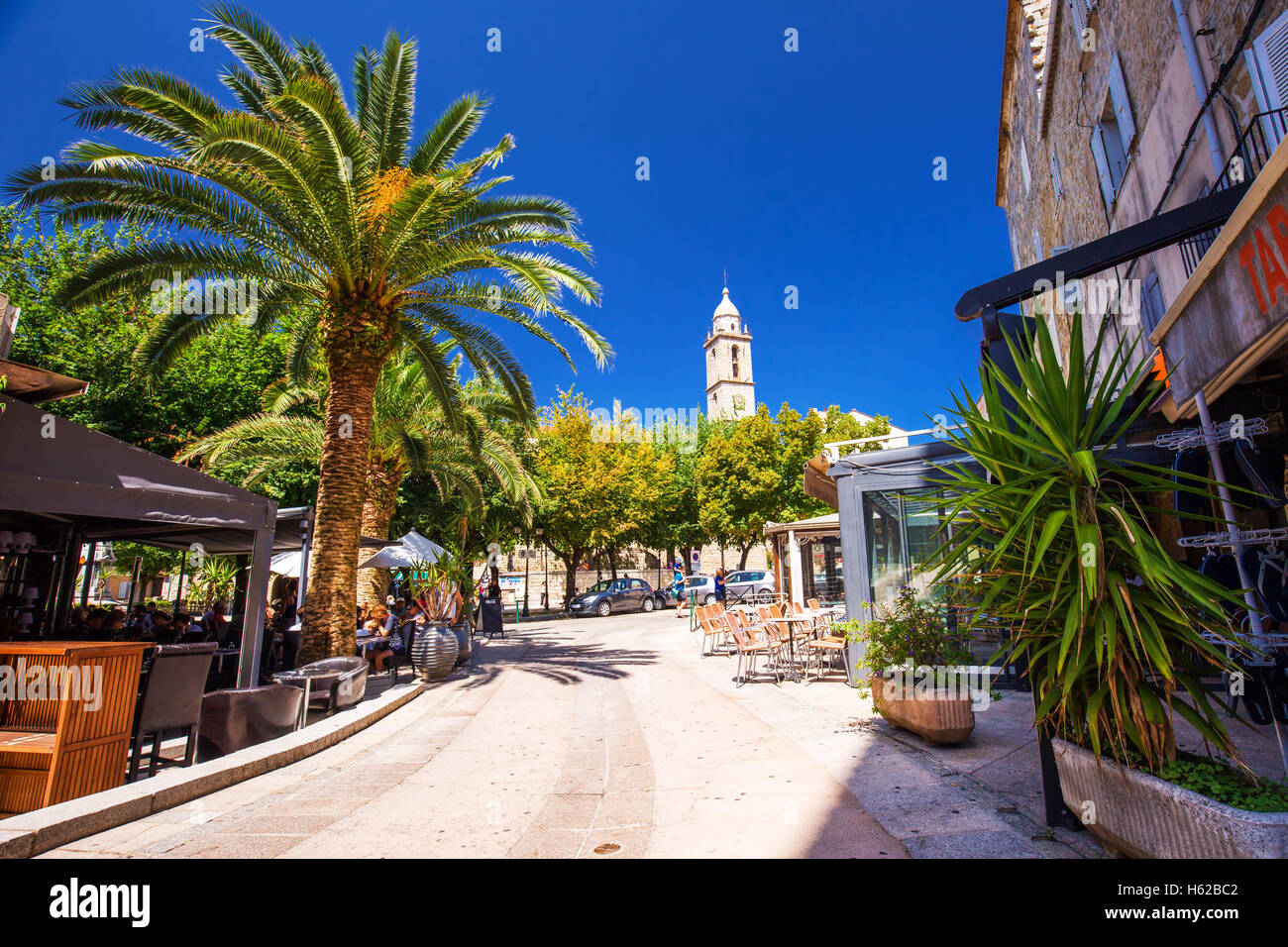 Alte Stadt Zentrum von Sartène Stadt, Korsika, Frankreich, Europa. Stockfoto