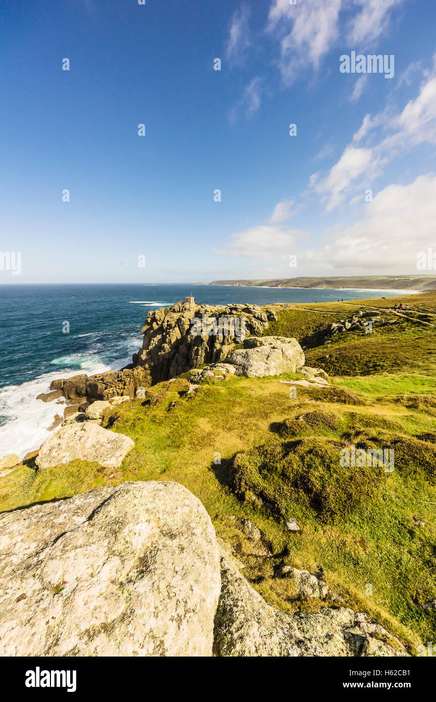 Großbritannien, Cornwall, Lands End, Klippen in der Nähe von Penzance Stockfoto