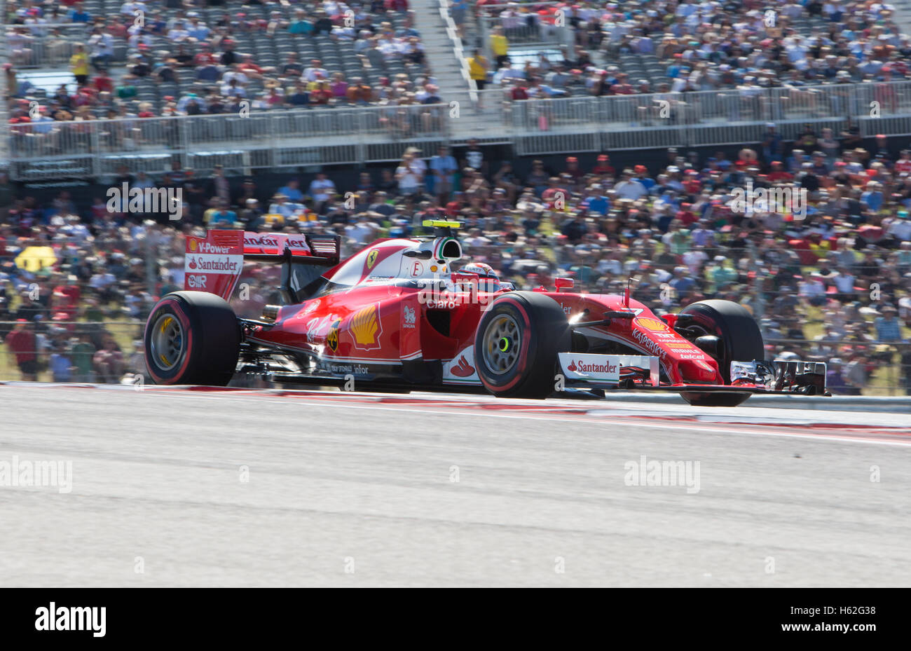 Austin, Texas, USA. 22. Oktober 2016. Kimi Räikkönen #7 konkurriert in 2016 Formel 1 United States Grand Prix Qualifying Rennen Tag zwei am Circuit Of The Americas auf 22. Oktober 2016 in Austin, Texas Credit: The Foto Zugang/Alamy Live News Stockfoto