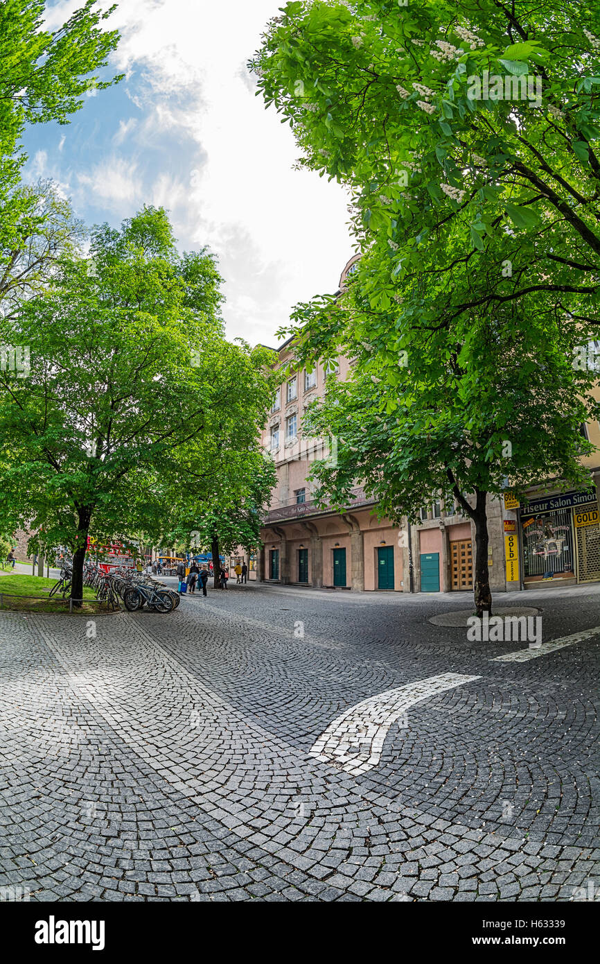 München, Deutschland - 14. Mai 2016: Blick auf die Herzog-Wilhelm-Straße Stockfoto