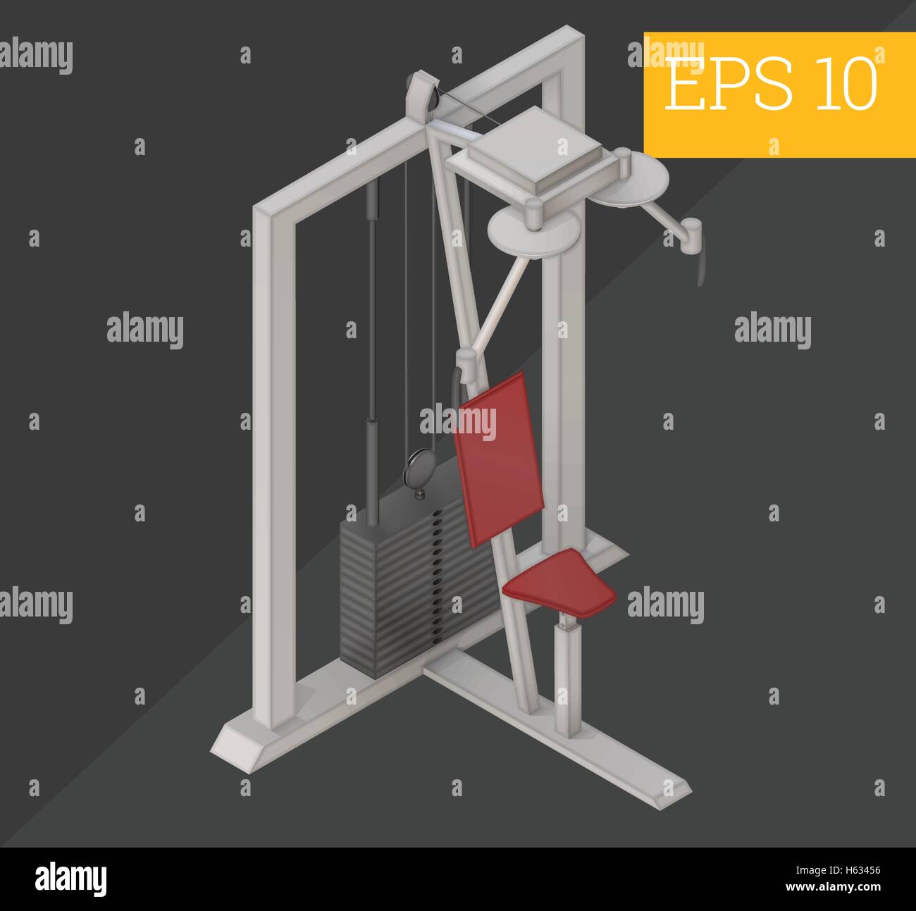 Lat Pulldown isometrische Vektor-illustration Stock Vektor