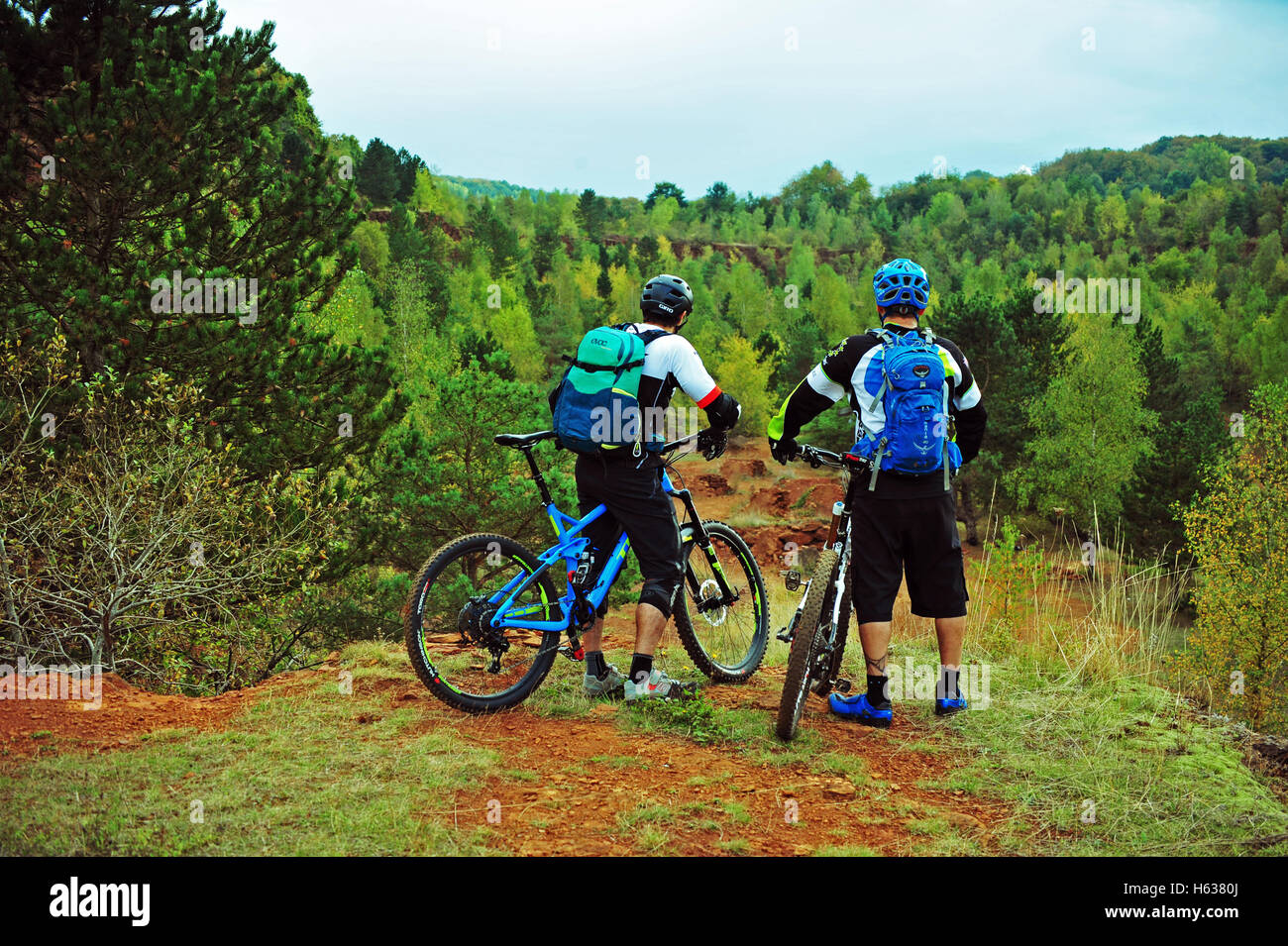 Bikepark Lállenger Bierg, Esch, Belval, Luxemburg. Stockfoto