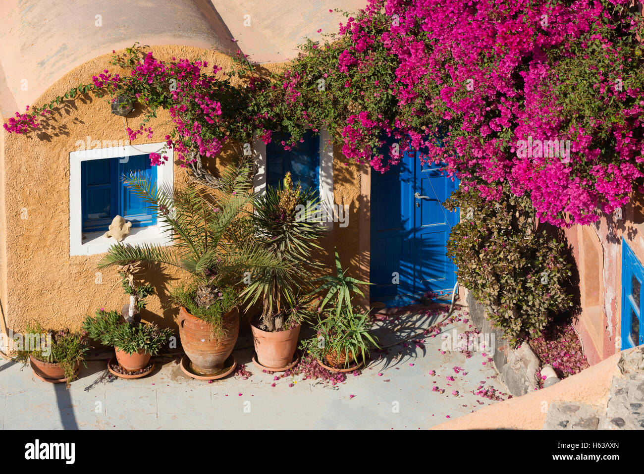 Tragidional Häuser in Oia, Santorin Stockfoto