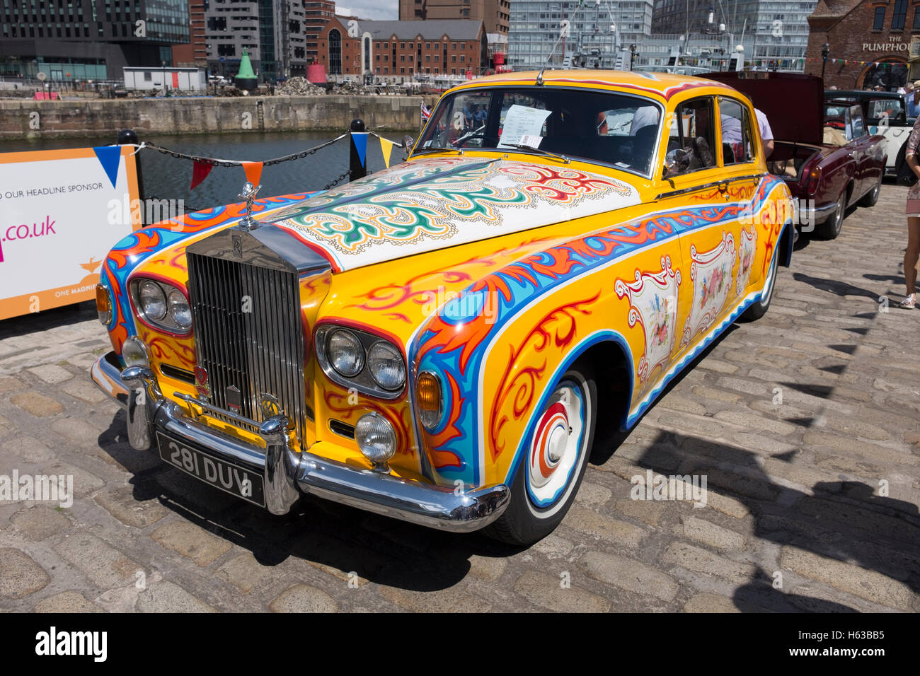 Alten Oldtimer poliert bei Sonnenschein Stockfoto