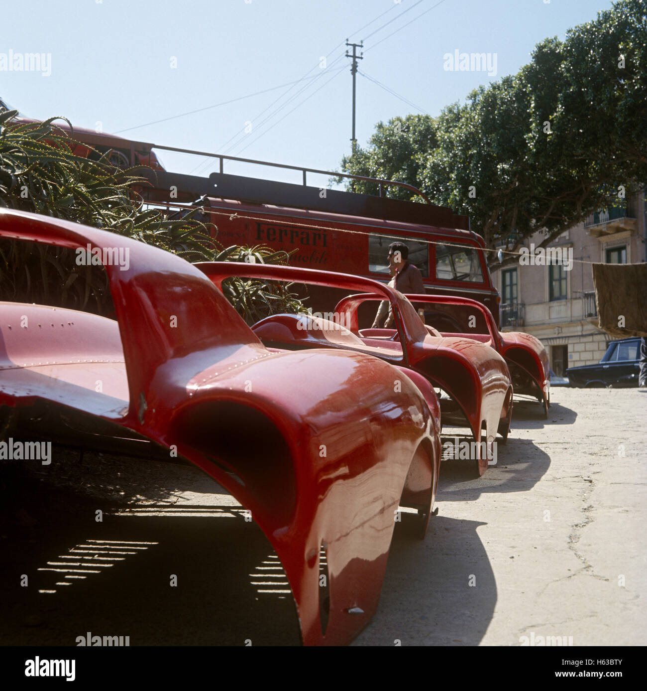 Ferrari P2 hinteren Körper Abschnitte Cefalu Targa Florio 1965 Stockfoto