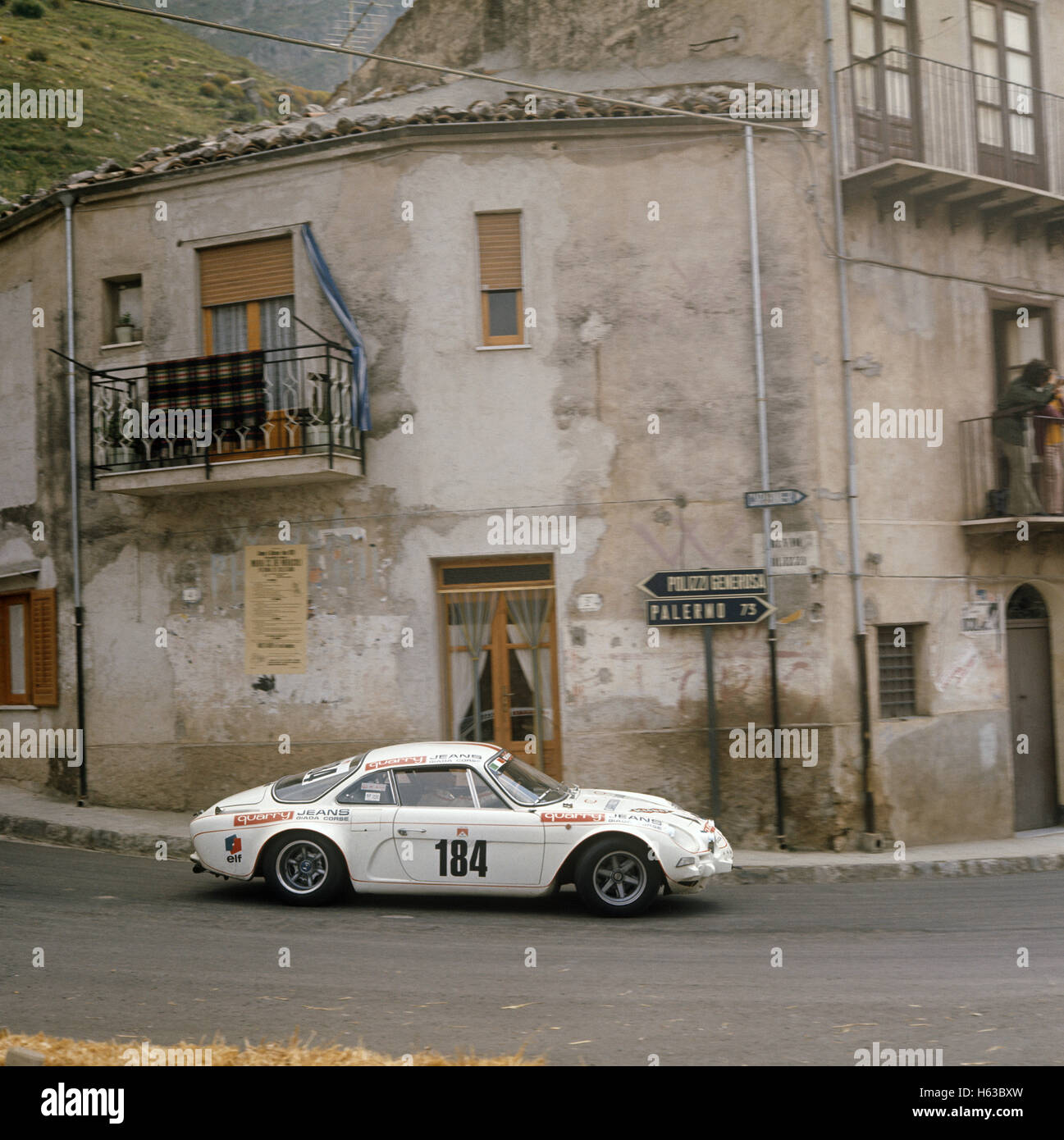 39. bei der Targa Florio fertig 184 Gianni Vacca und Ferruccio Deiana in eine Alpine Renault A110 13. Mai 1973 Stockfoto