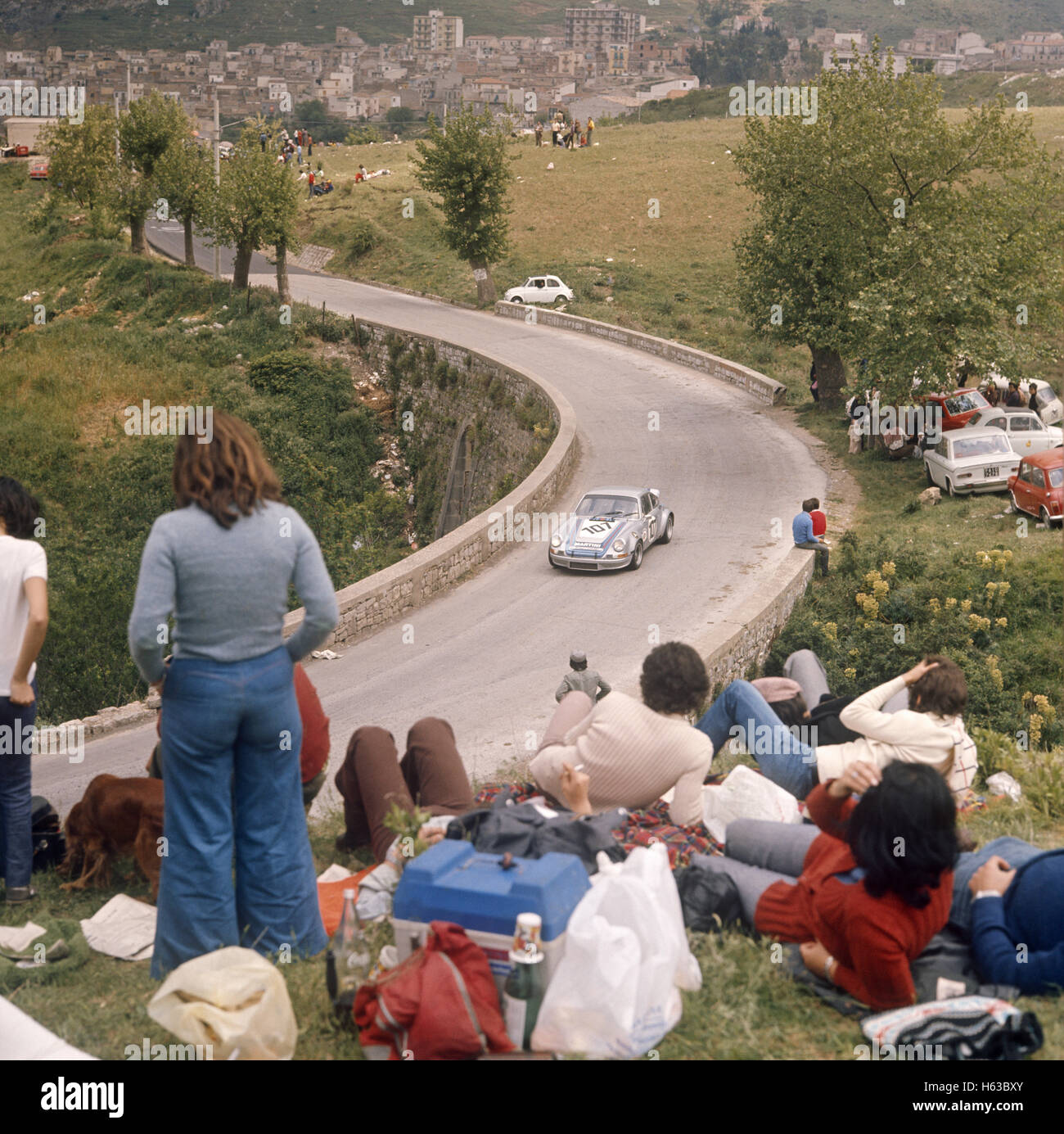 107 Günter Steckkönig und Giulio Pucci in einem Porsche Carrera 911 wurde 6. bei der Targa Florio 13. Mai 1973 Stockfoto